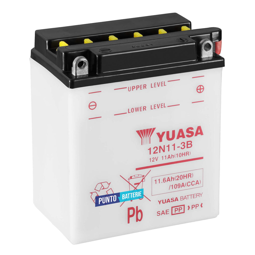 Batteria Yuasa 12N11-3B - Conventional (12V, 11Ah, 109A) - Puntobatterie