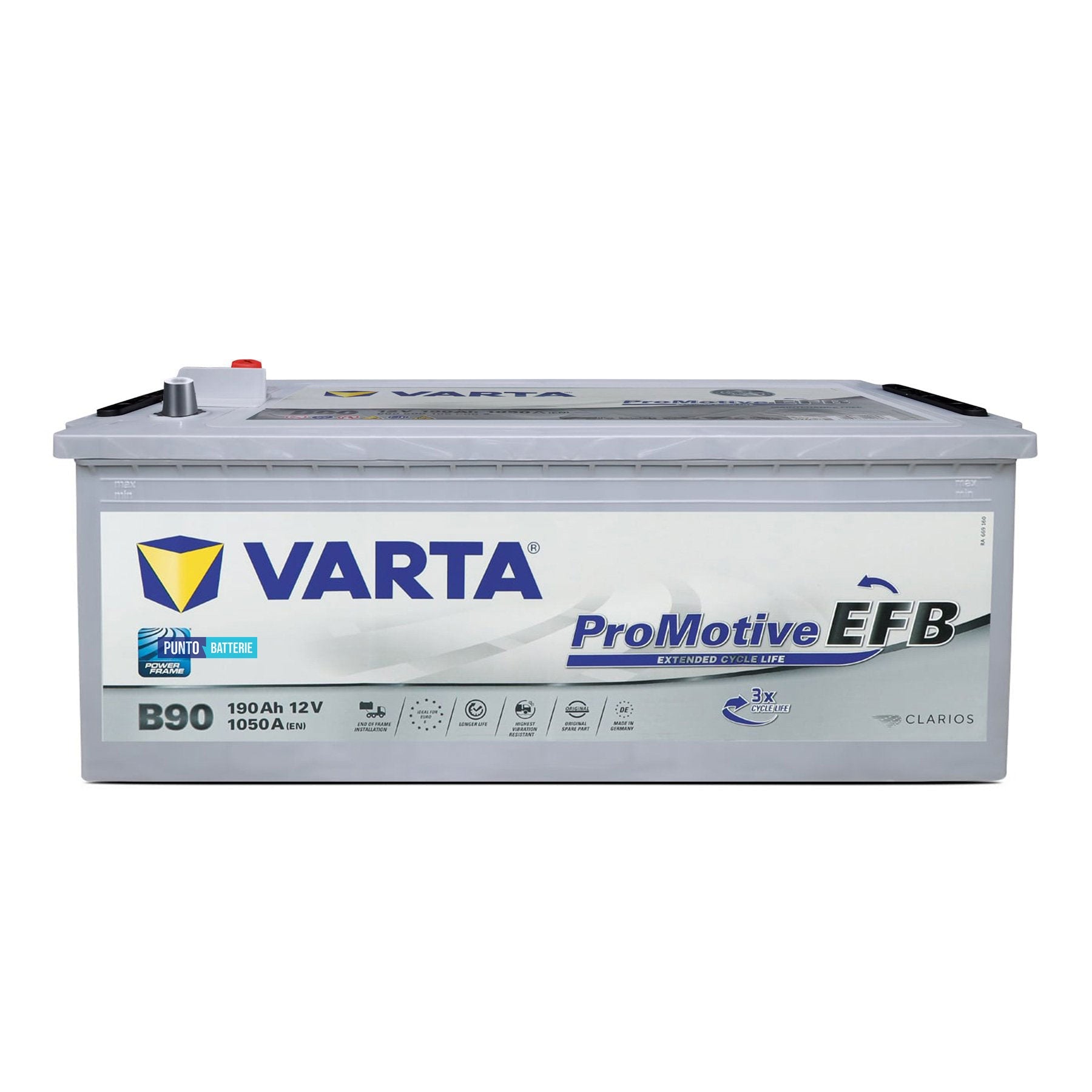 Batteria Varta 190Ah, 12V, 1050A, 513x223x223mm, EFB