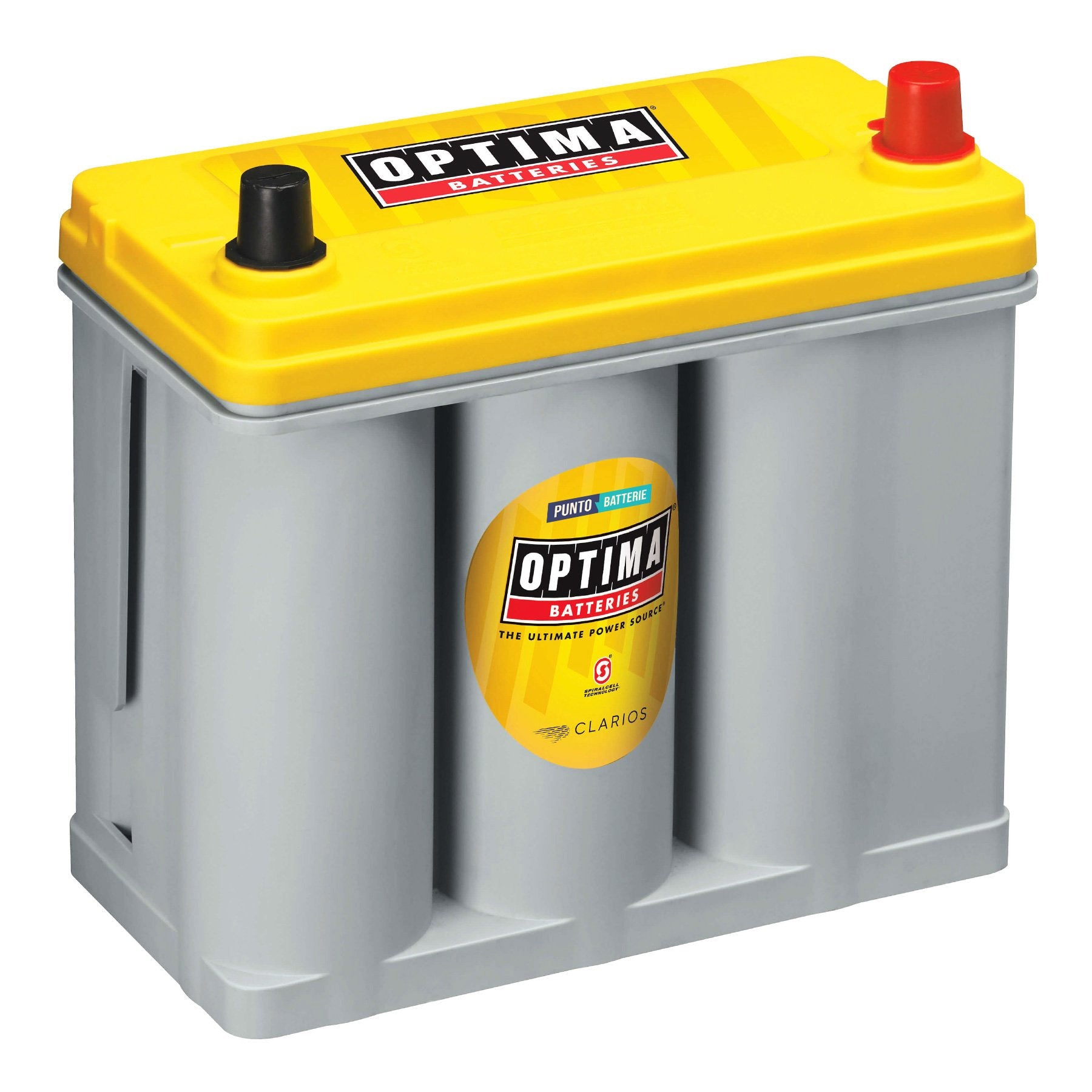 Batteria originale Optima Yellow Top YT R 2,7 J, dimensioni 237 x 129 x 227, polo positivo a destra, 12 volt, 38 amperora, 460 ampere, AGM. Batteria per veicoli e per l'alimentazione di servizi.
