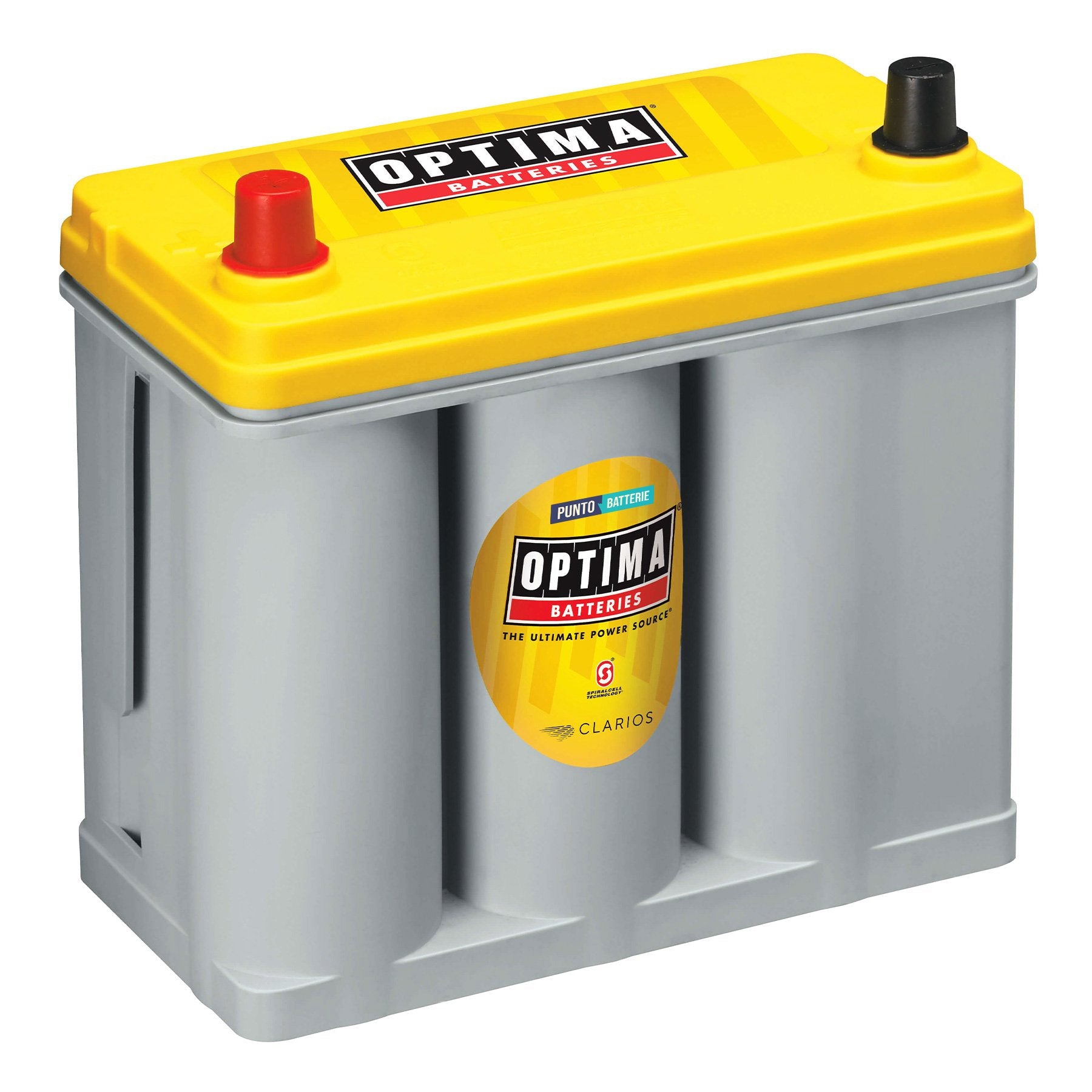 Batteria originale Optima Yellow Top YT S 2,7 J, dimensioni 237 x 129 x 227, polo positivo a sinistra, 12 volt, 38 amperora, 460 ampere, AGM. Batteria per veicoli e per l'alimentazione di servizi.