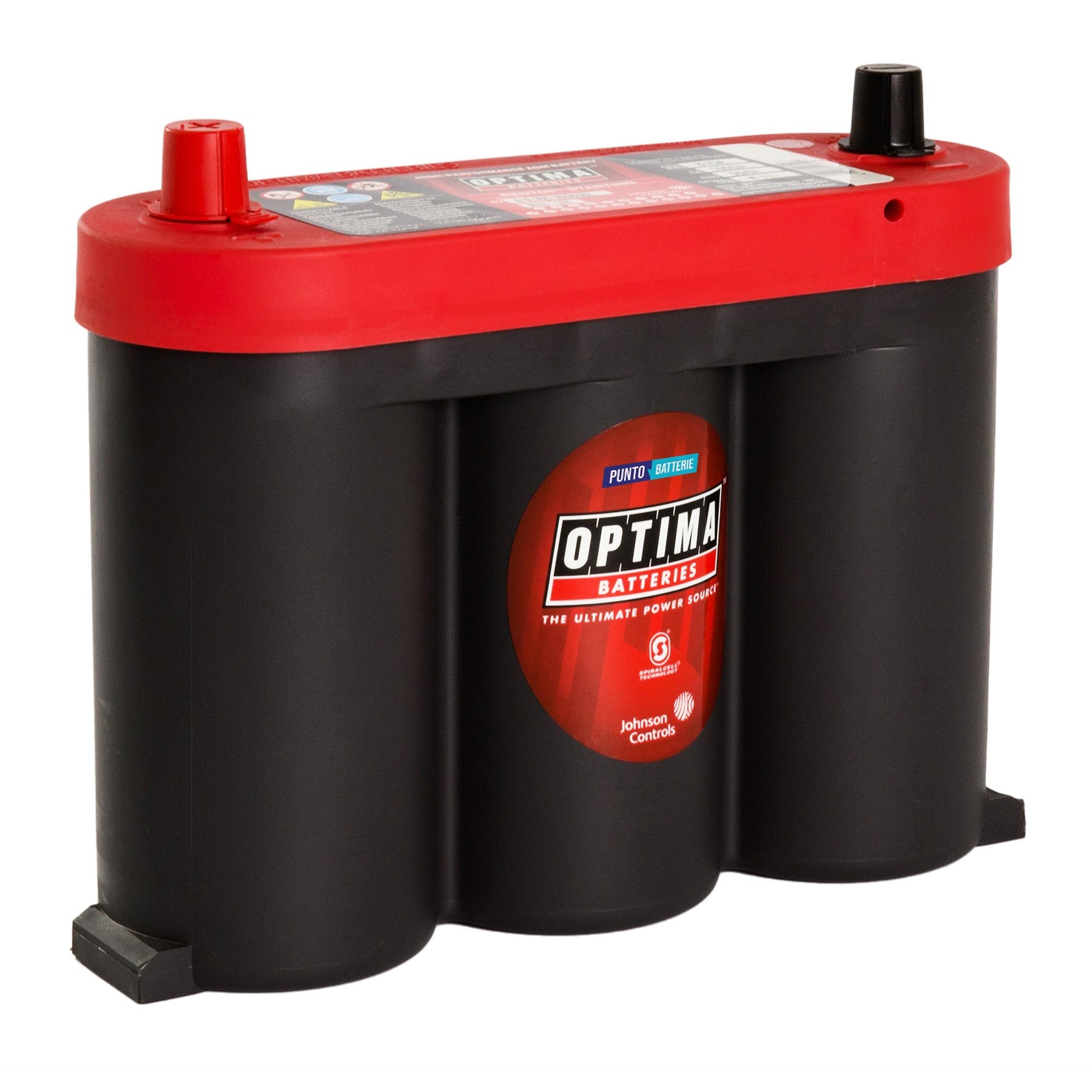 Batteria originale Optima Red Top RT S 2,1, dimensioni 252 x 90 x 206, polo positivo a sinistra, 6 volt, 50 amperora, 815 ampere, AGM. Batteria per veicoli e per l'alimentazione di servizi.