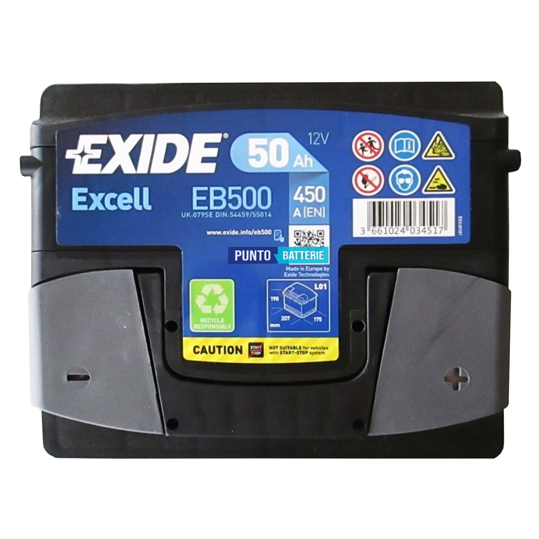 Batteria Exide EB500 Excell