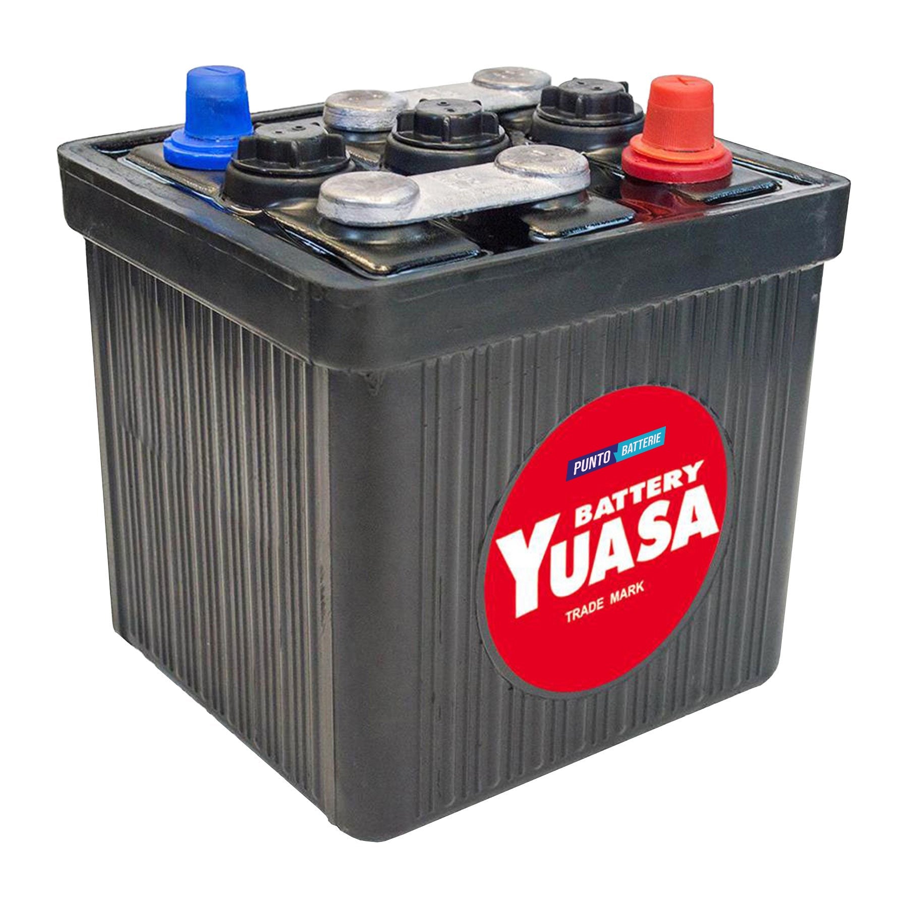 Batteria originale Yuasa Classic e Oldtimer 401, dimensioni 186 x 170 x 189, polo positivo a destra, 6 volt, 60 amperora, 350 ampere. Batteria per veicoli d'epoca.