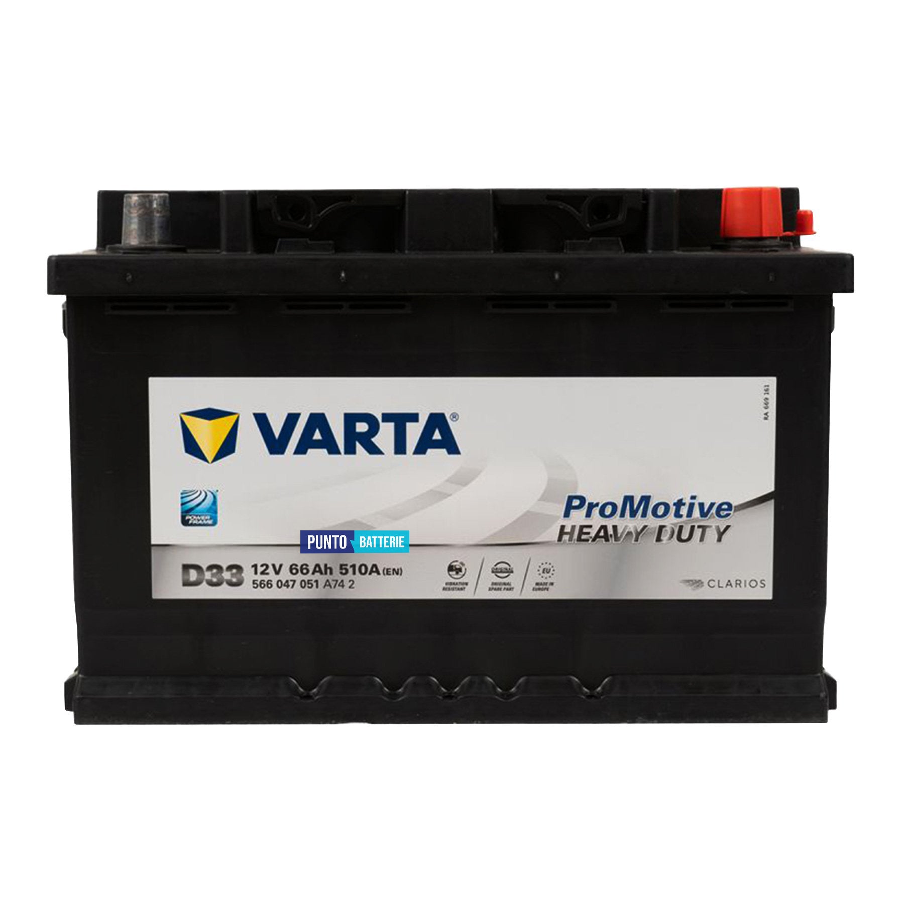 Batteria Varta 66Ah, 12V, 510A, 278x175x190mm