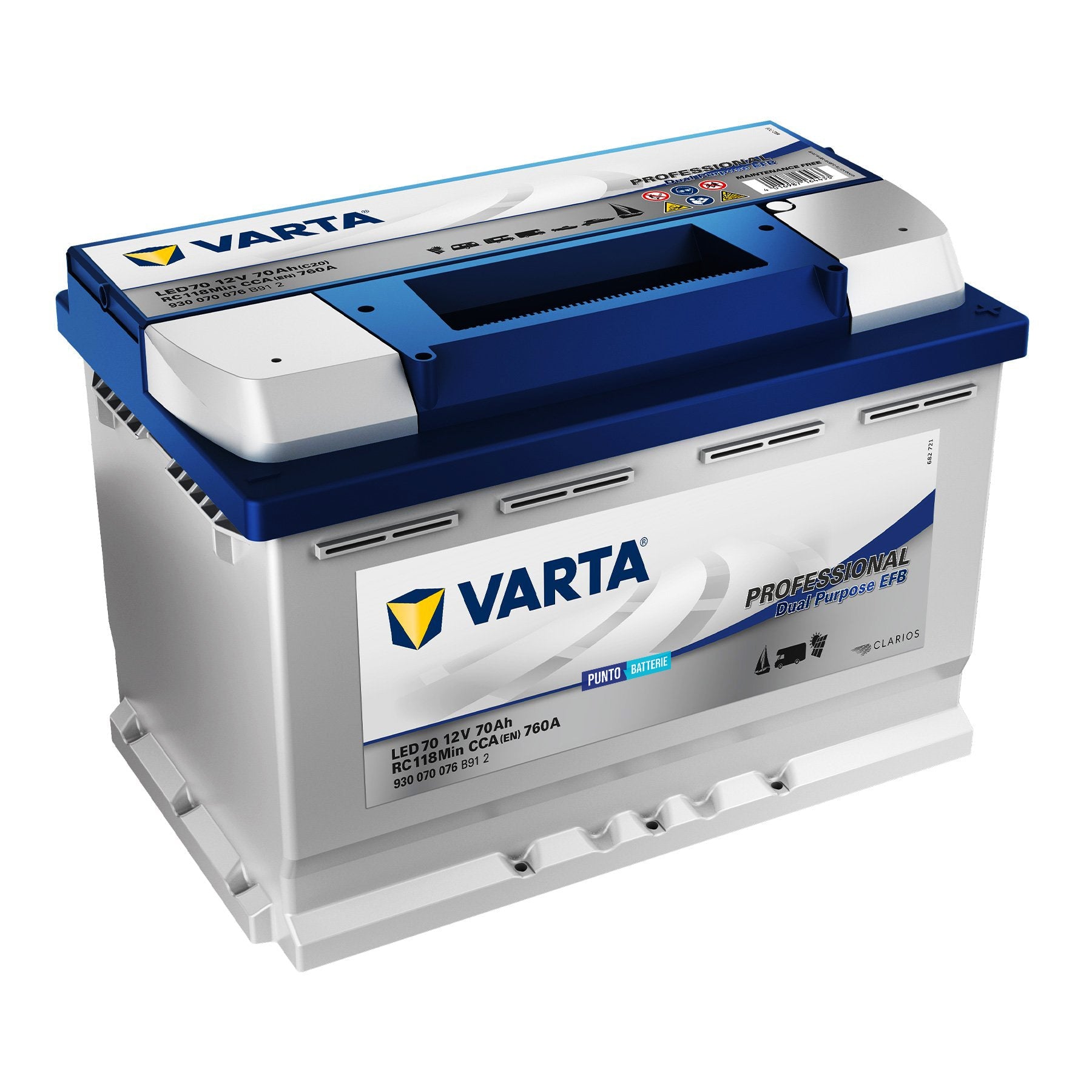 Batteria Varta LED70 Professional Dual Purpose EFB