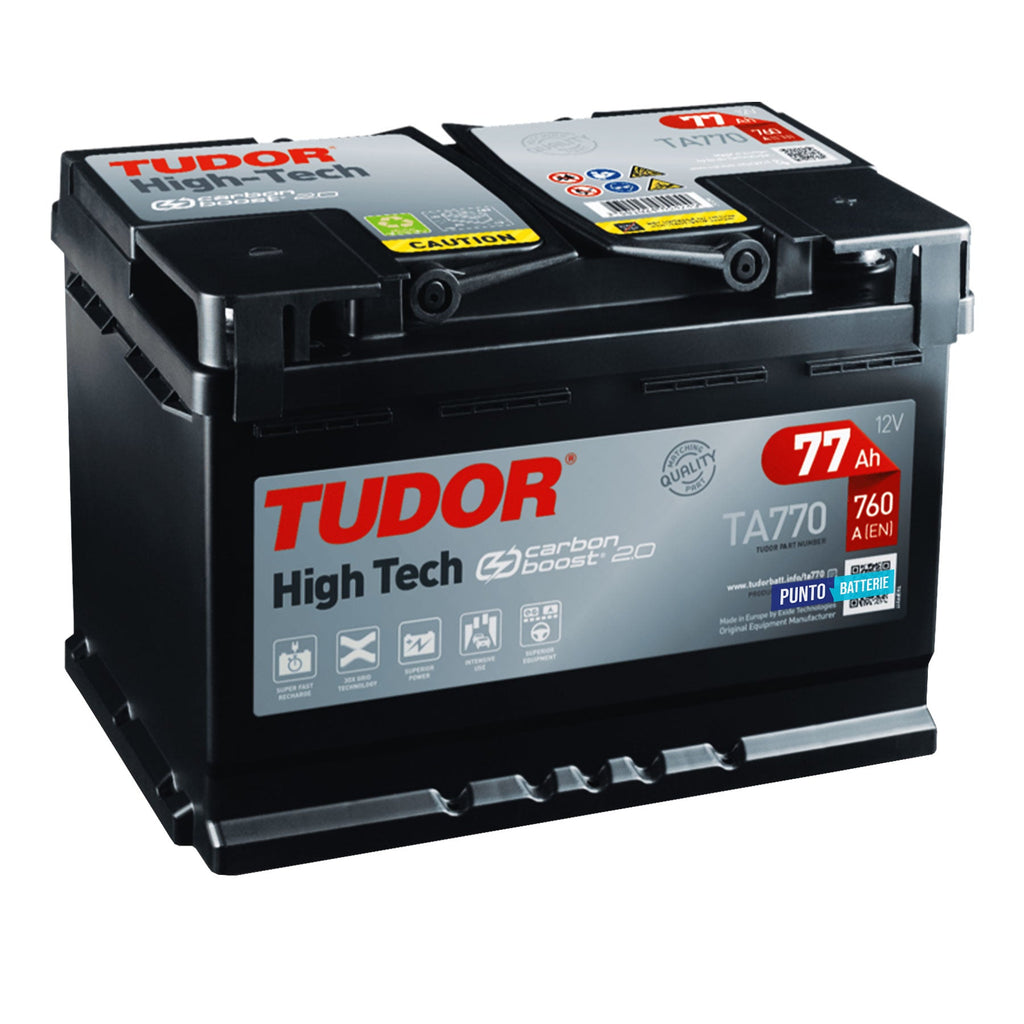 Batteria Tudor TA770 - High Tech (12V, 77Ah, 760A) - Puntobatterie