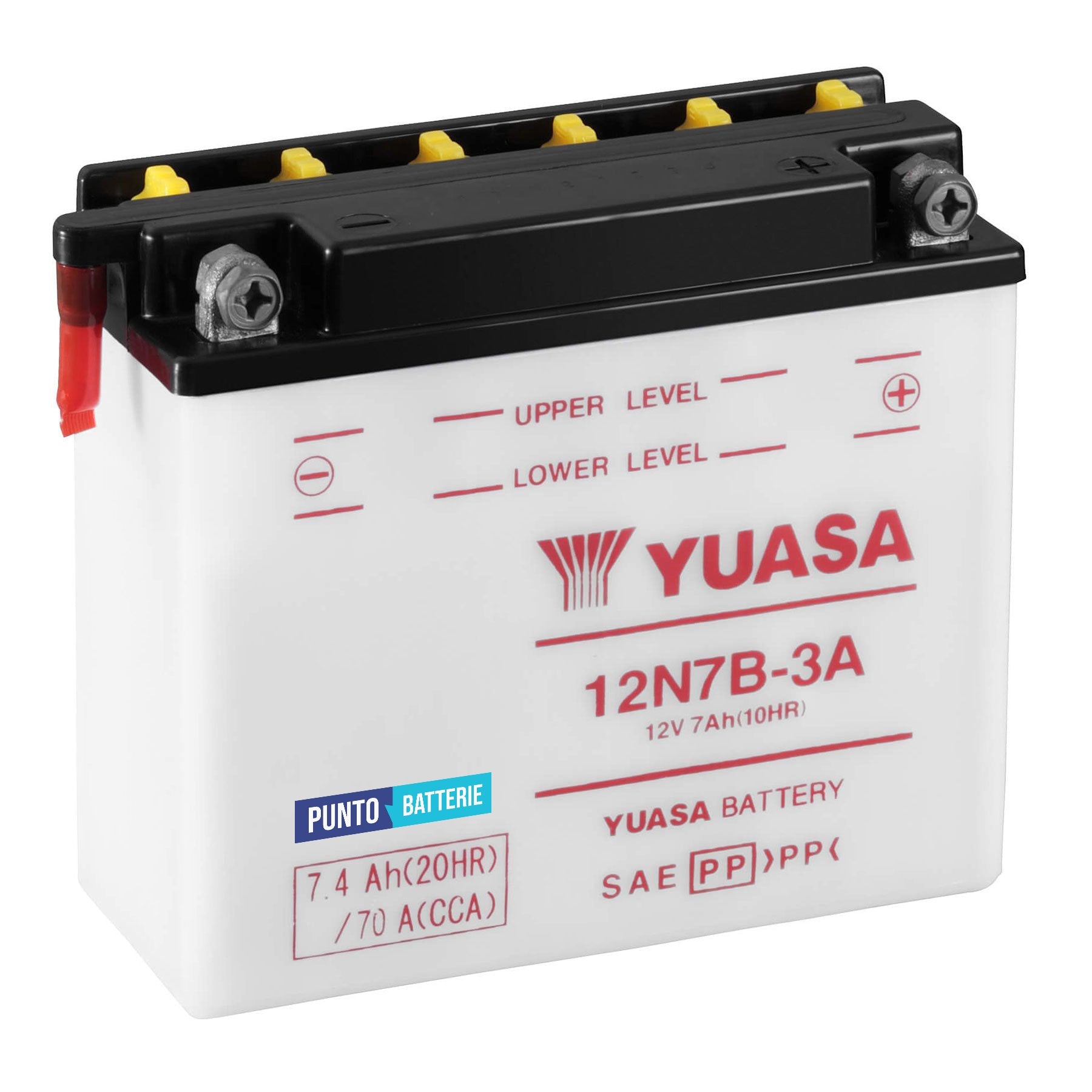Batteria Yuasa 12N7B-3A - Conventional (12V, 7Ah, 70A) - Puntobatterie