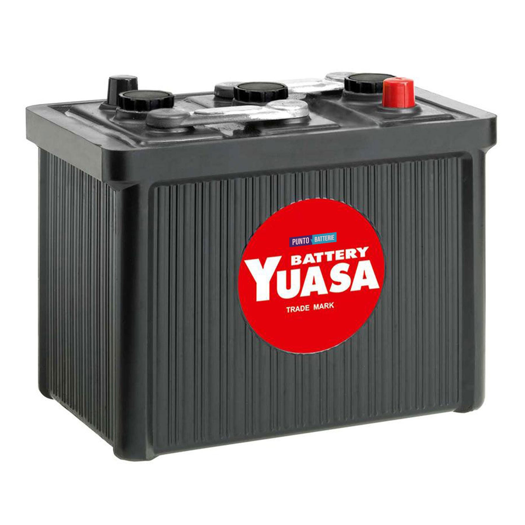 Batteria originale Yuasa Classic e Oldtimer 501, dimensioni 224 x 173 x 217, polo positivo a destra, 6 volt, 85 amperora, 385 ampere. Batteria per veicoli d'epoca.