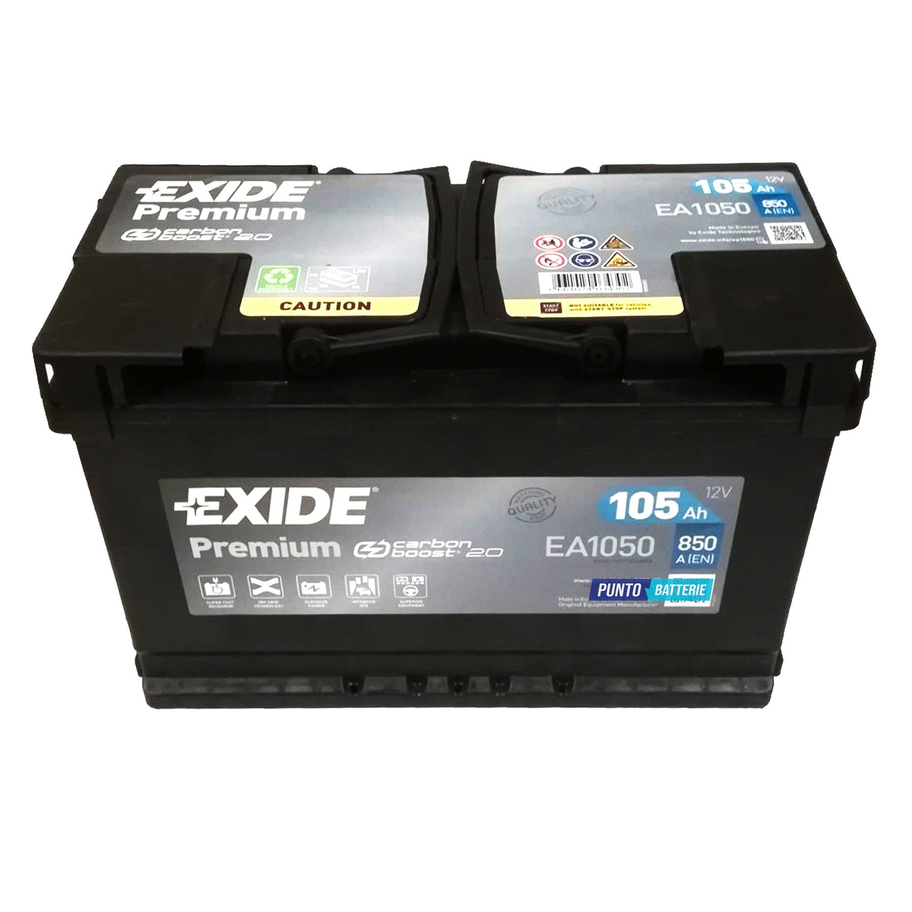Batteria Exide 105Ah, 12V, 850A, 315x175x205mm