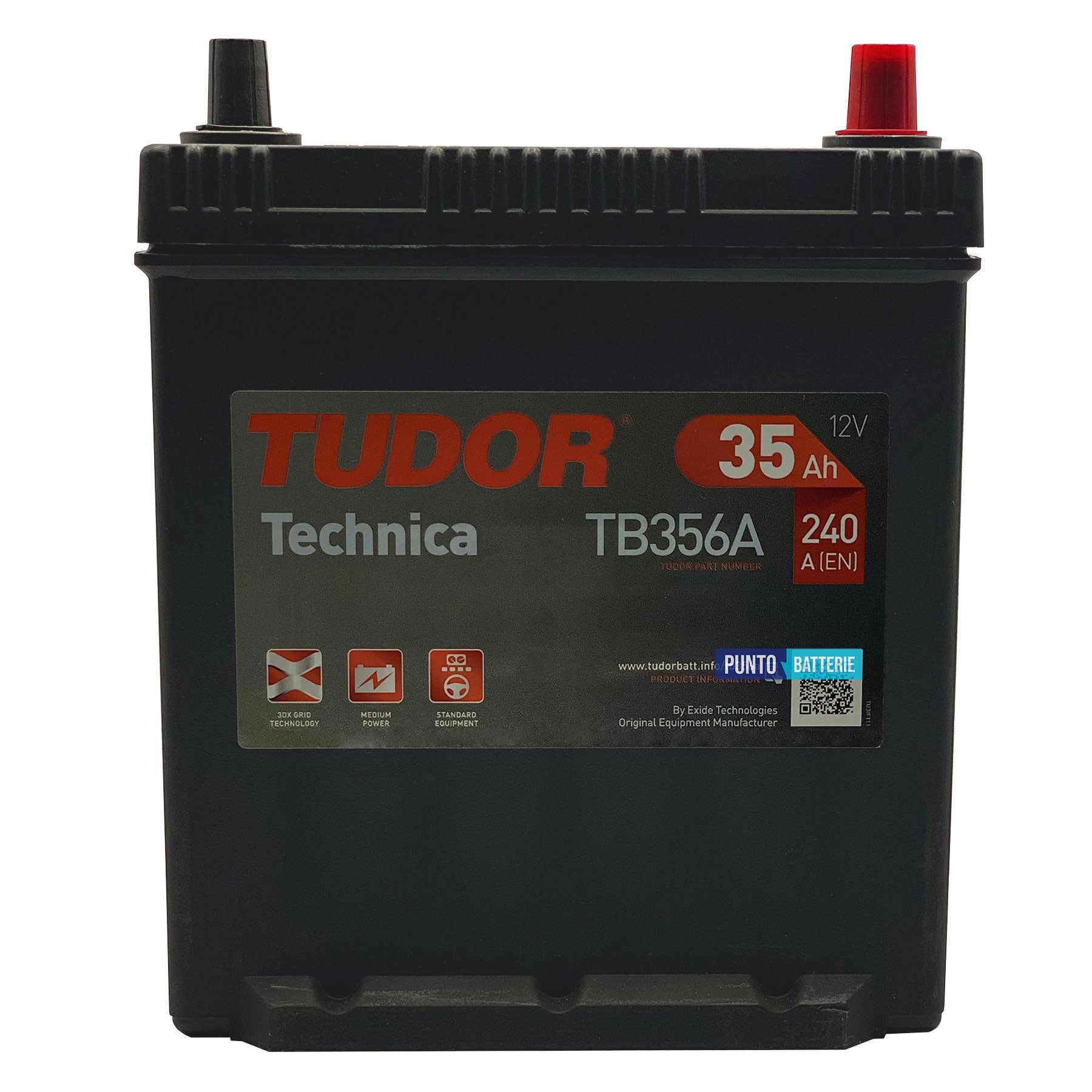 Batteria Tudor 35Ah, 12V, 240A, 187x127x220mm