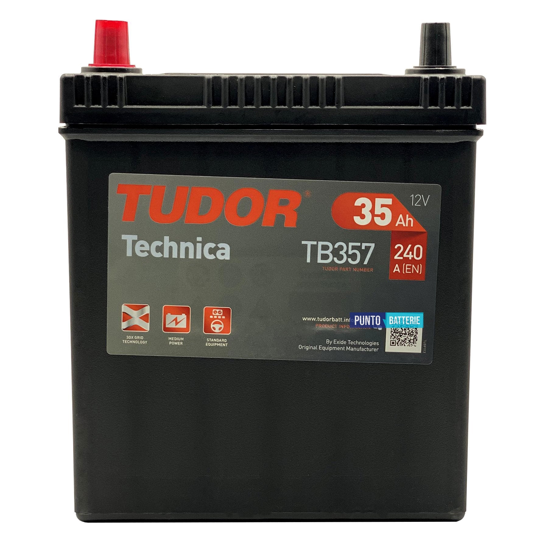 Batteria Tudor 35Ah, 12V, 240A, 187x127x220mm
