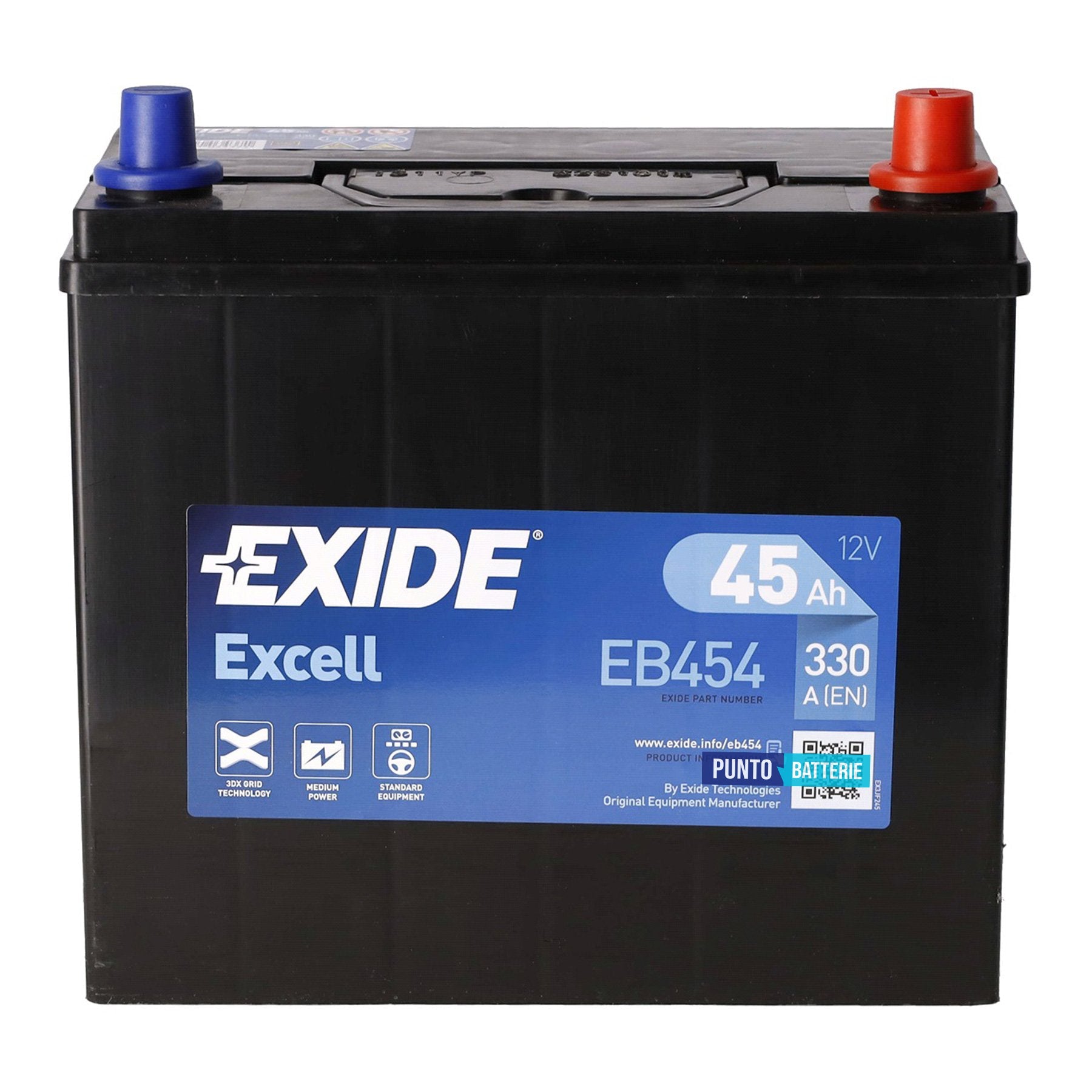Batteria Exide 45Ah, 12V, 330A, 237x127x227mm
