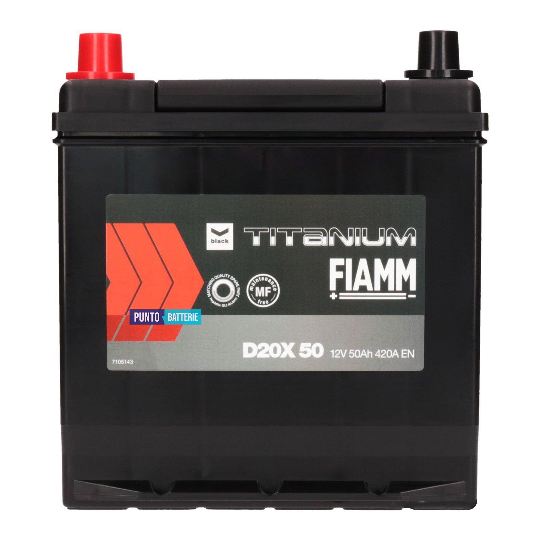 Batteria Fiamm 50Ah, 12V, 420A, 200x170x223mm