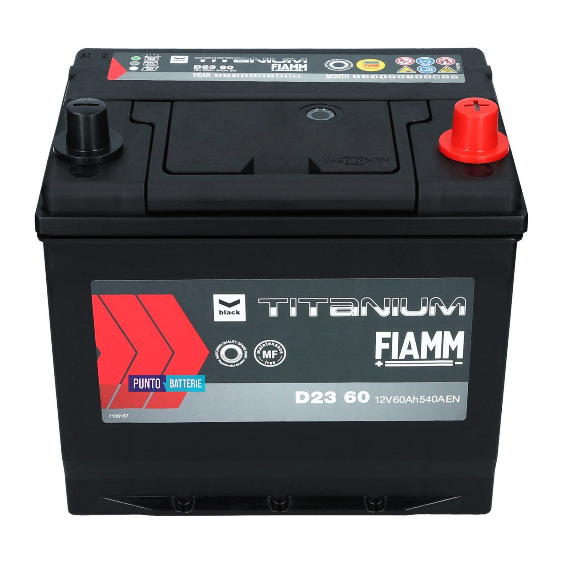 Batteria Fiamm 60Ah, 12V, 540A, 230x170x223mm