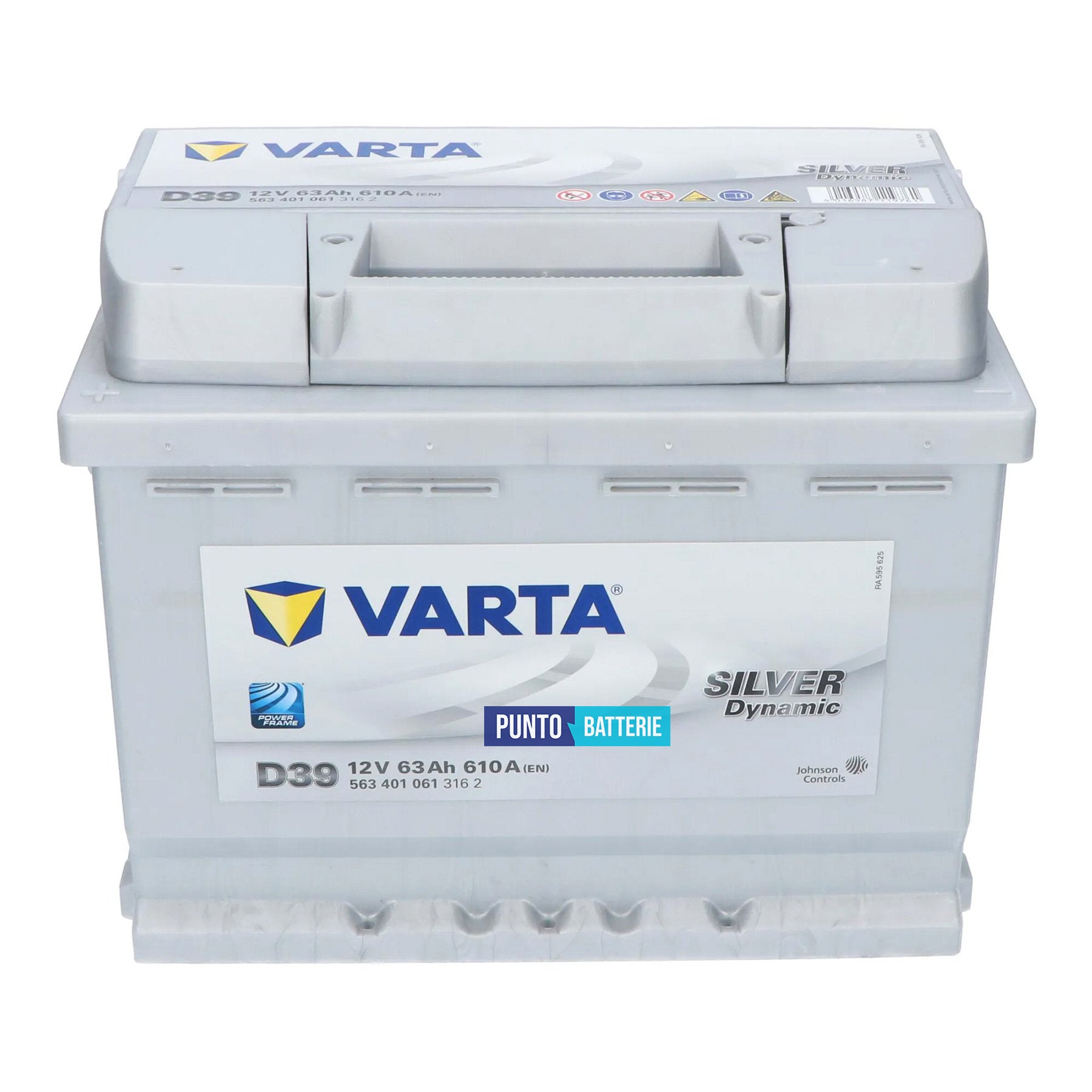 Batteria Varta 63Ah, 12V, 610A, 242x175x190mm