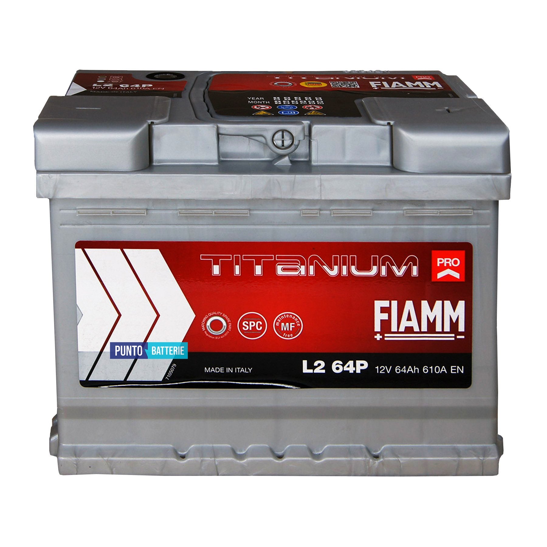 Batteria Fiamm 64Ah, 12V, 610A, 242x175x190mm