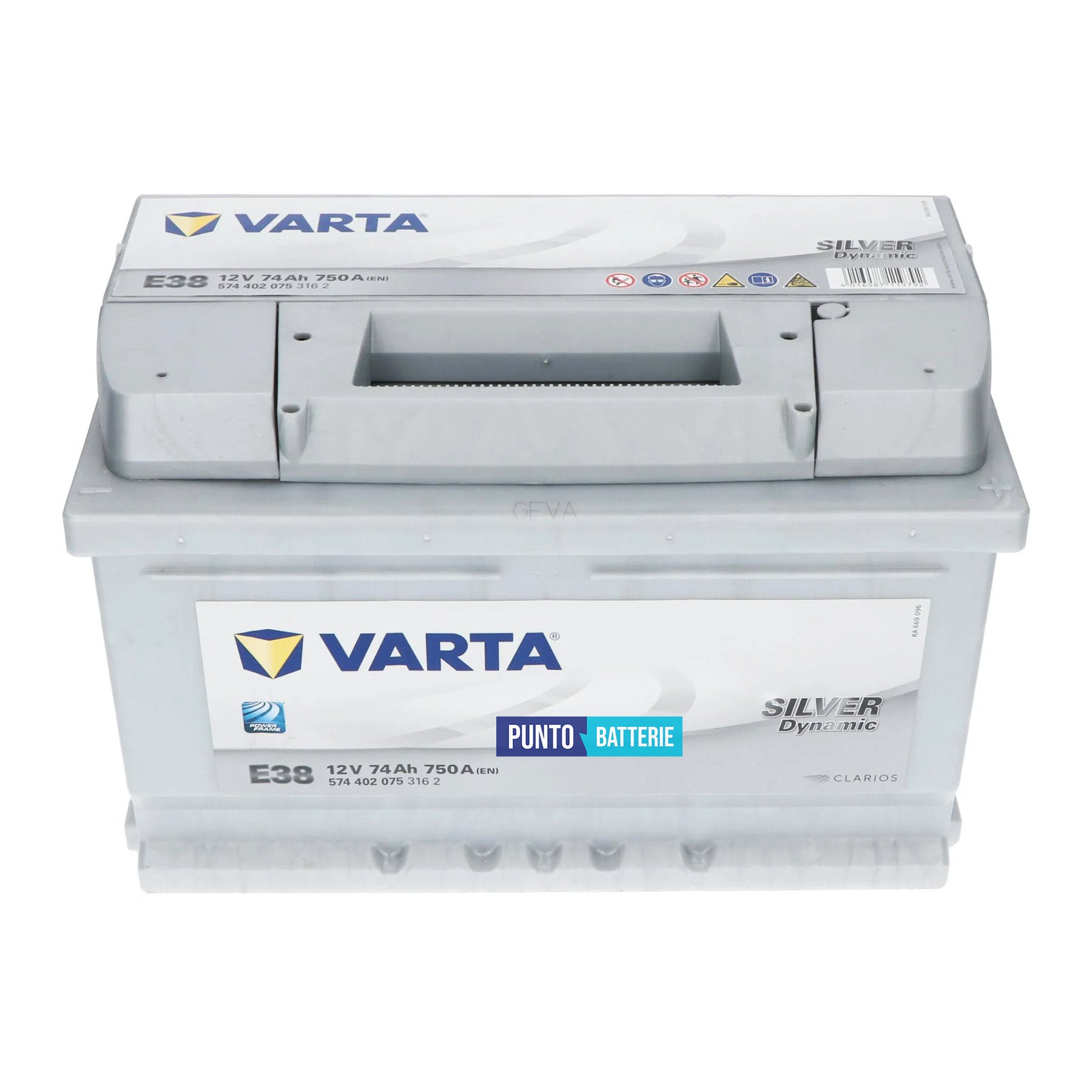 Batteria Varta 74Ah, 12V, 750A, 278x175x175mm