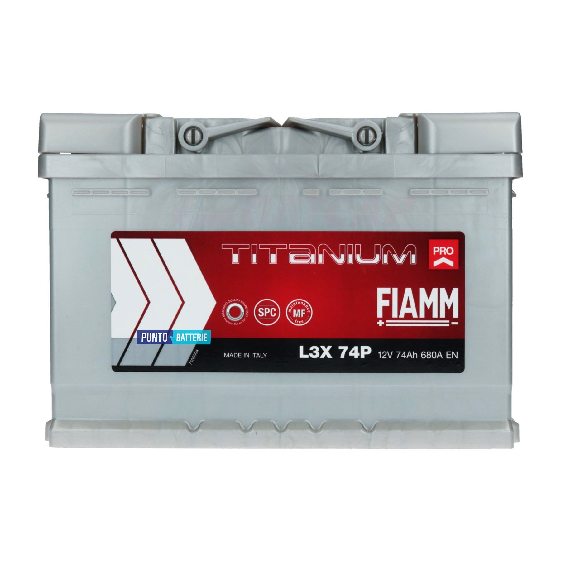 Batteria Fiamm 74Ah, 12V, 680A, 278x175x190mm