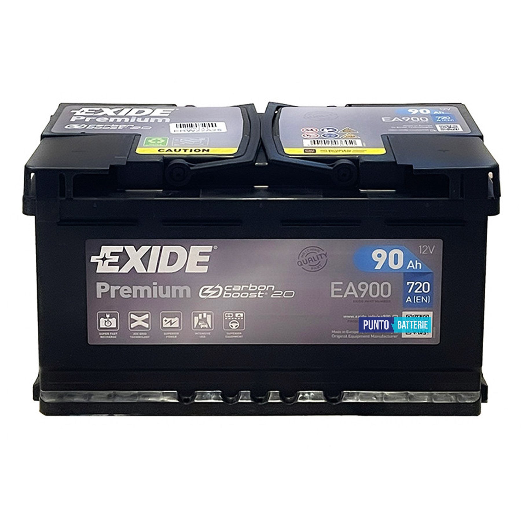 Batteria Exide 90Ah, 12V, 720A, 315x175x190mm
