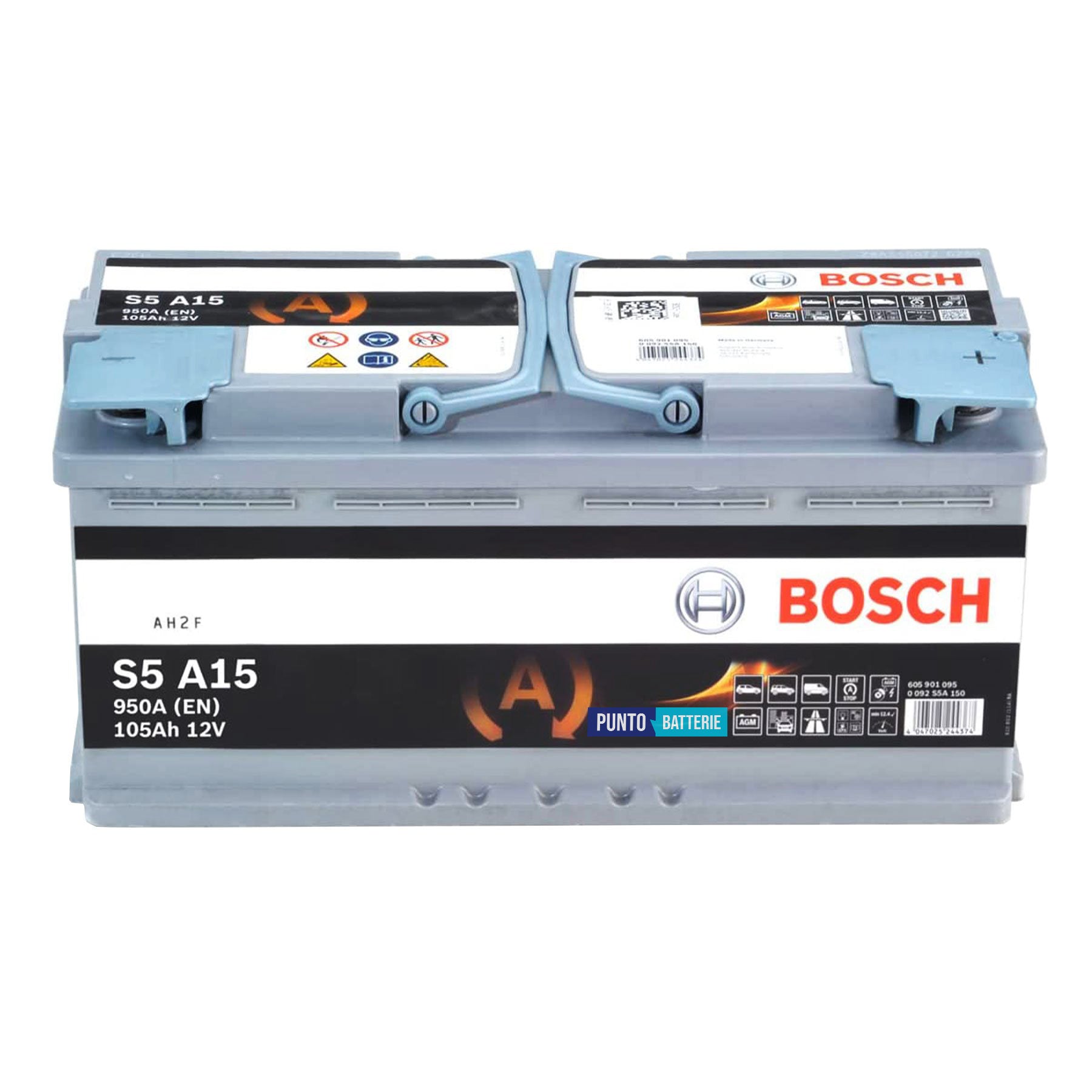 Batteria Bosch 105Ah, 12V, 950A, 394x175x190mm, AGM