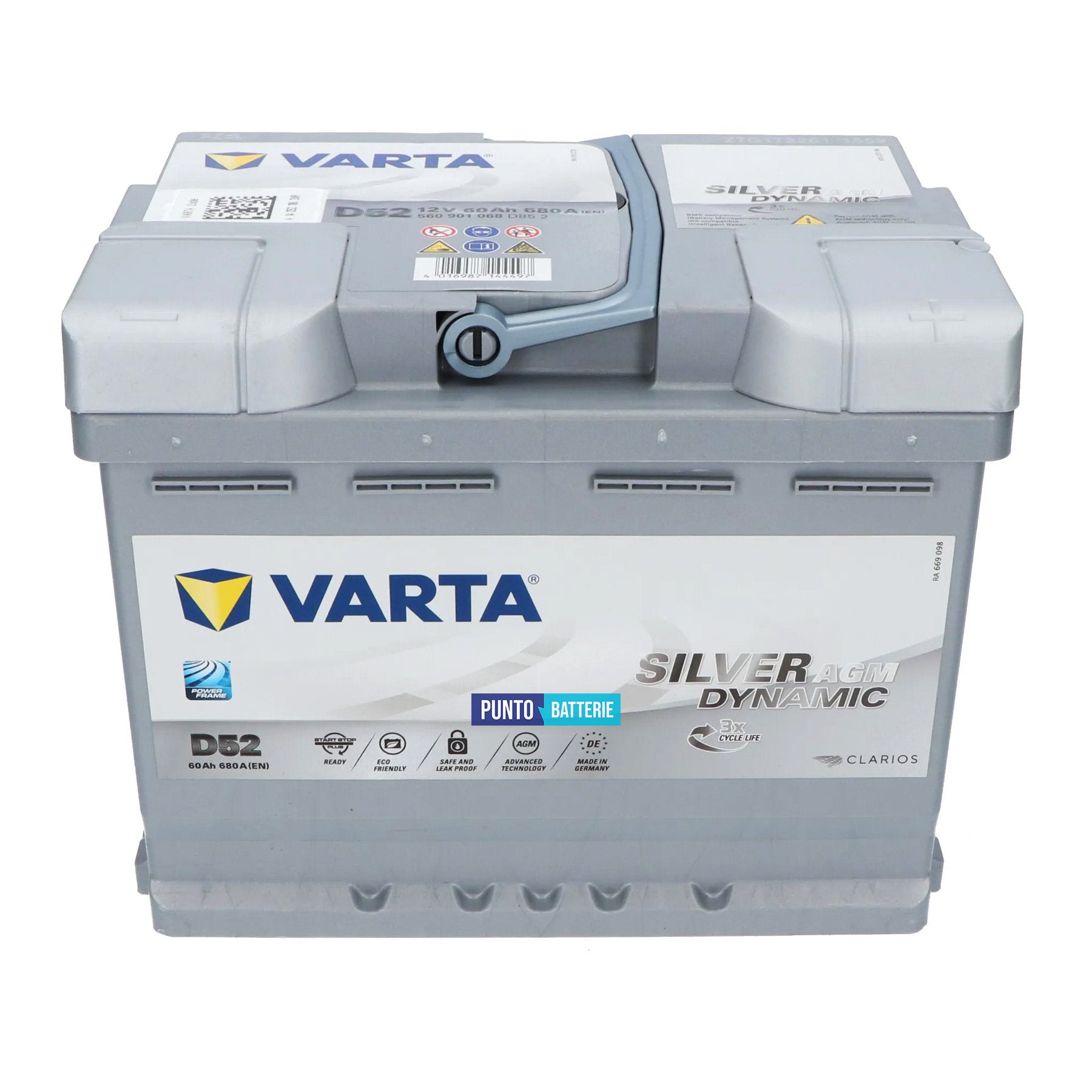 Batteria Varta 60Ah, 12V, 680A, 242x175x190mm, AGM