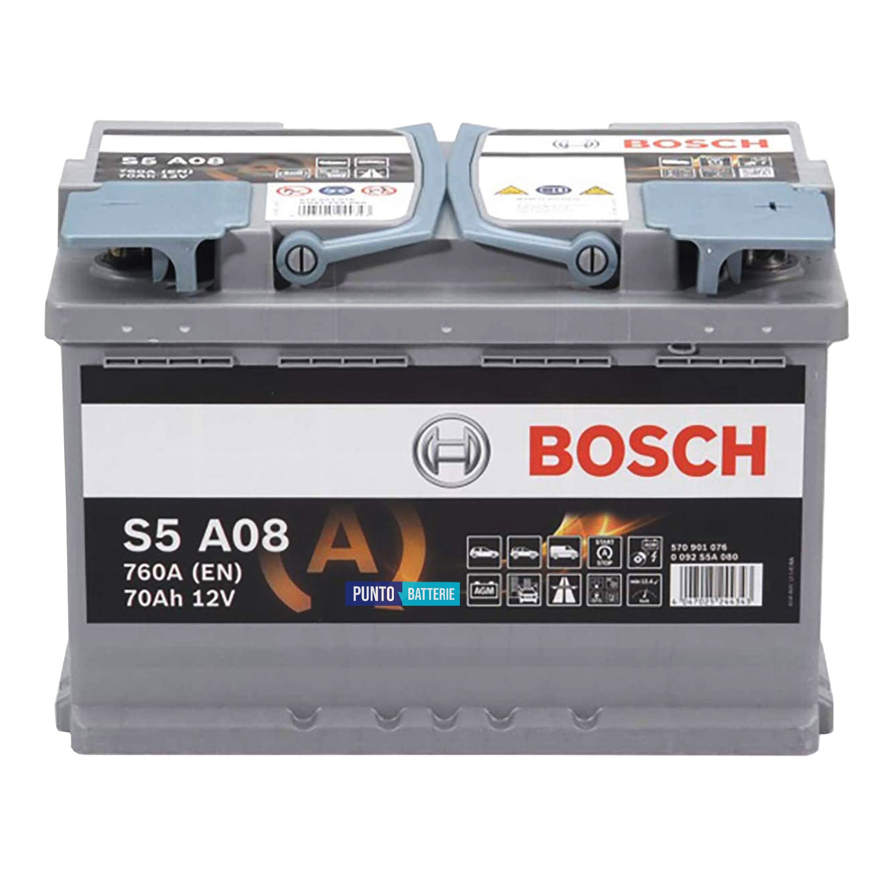 Batteria Bosch 70Ah, 12V, 760A, 278x175x190mm, AGM