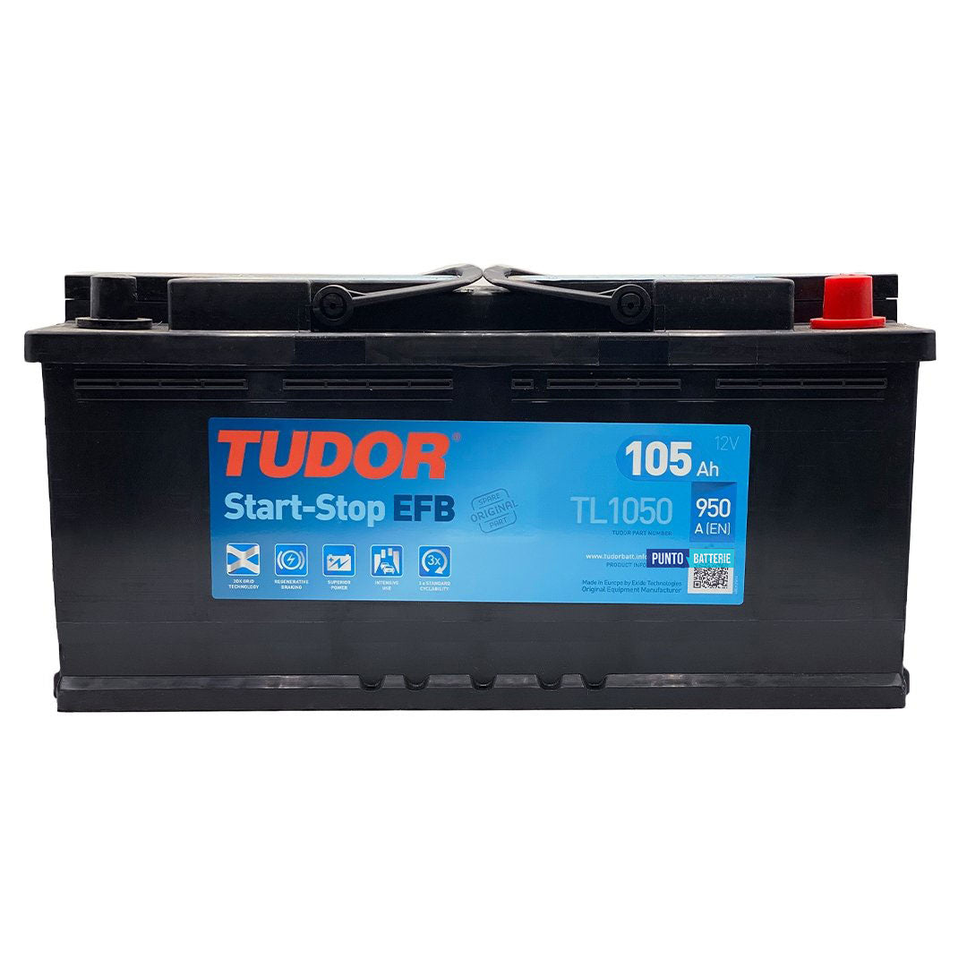 Batteria Tudor 105Ah, 12V, 950A, 392x175x190mm, EFB