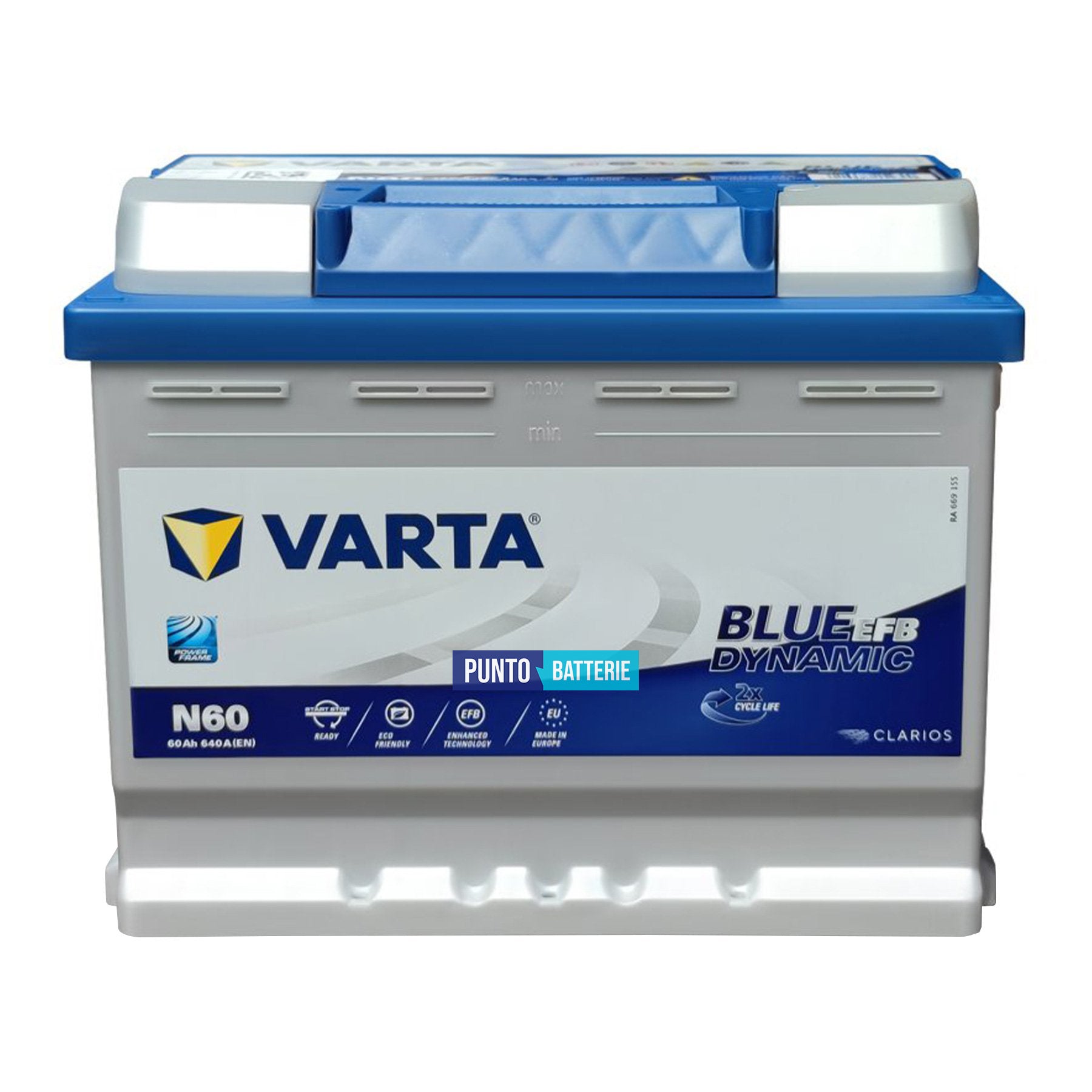 Batteria Varta 60Ah, 12V, 640A, 242x175x190mm, EFB