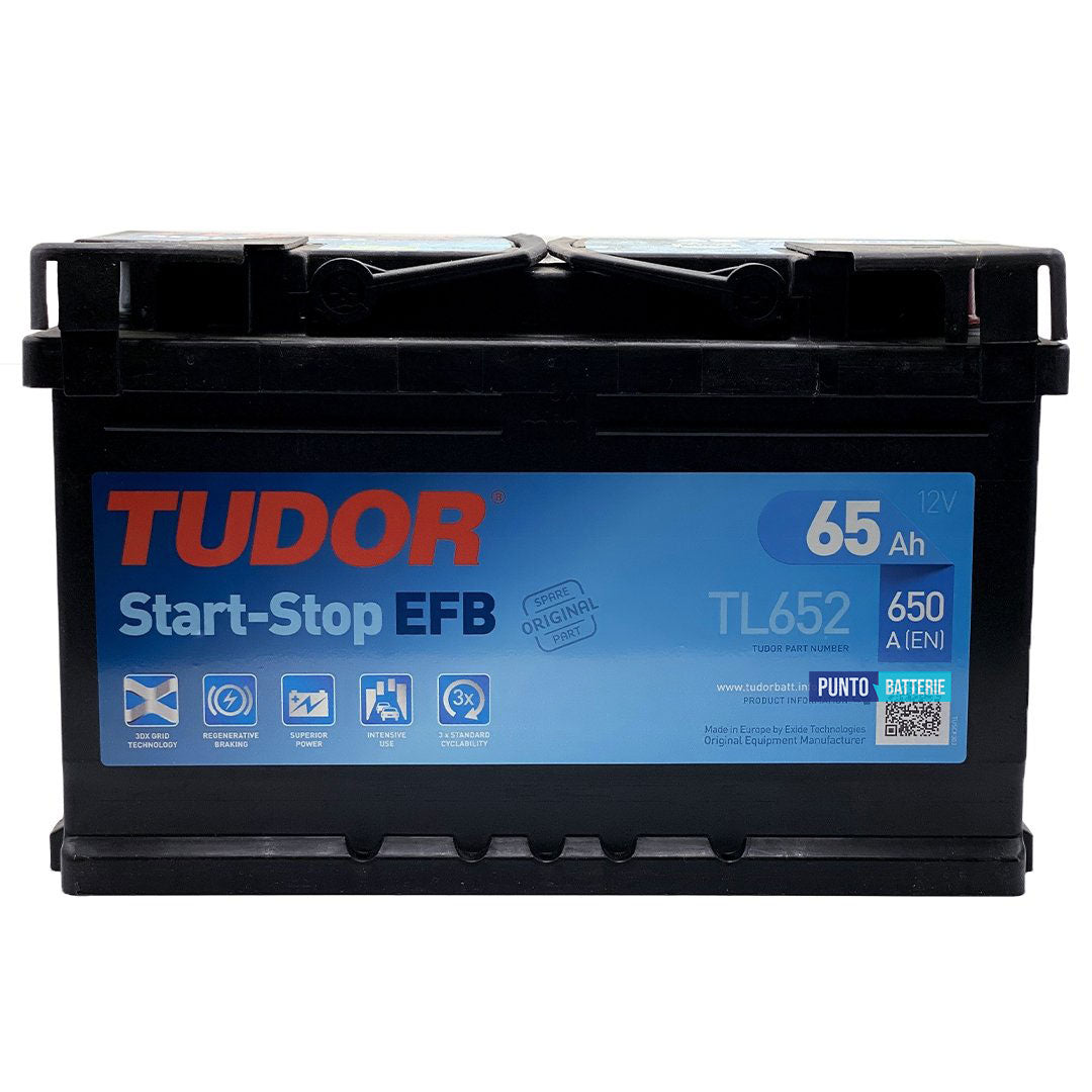 Batteria Tudor 65Ah, 12V, 650A, 278x175x175mm, EFB