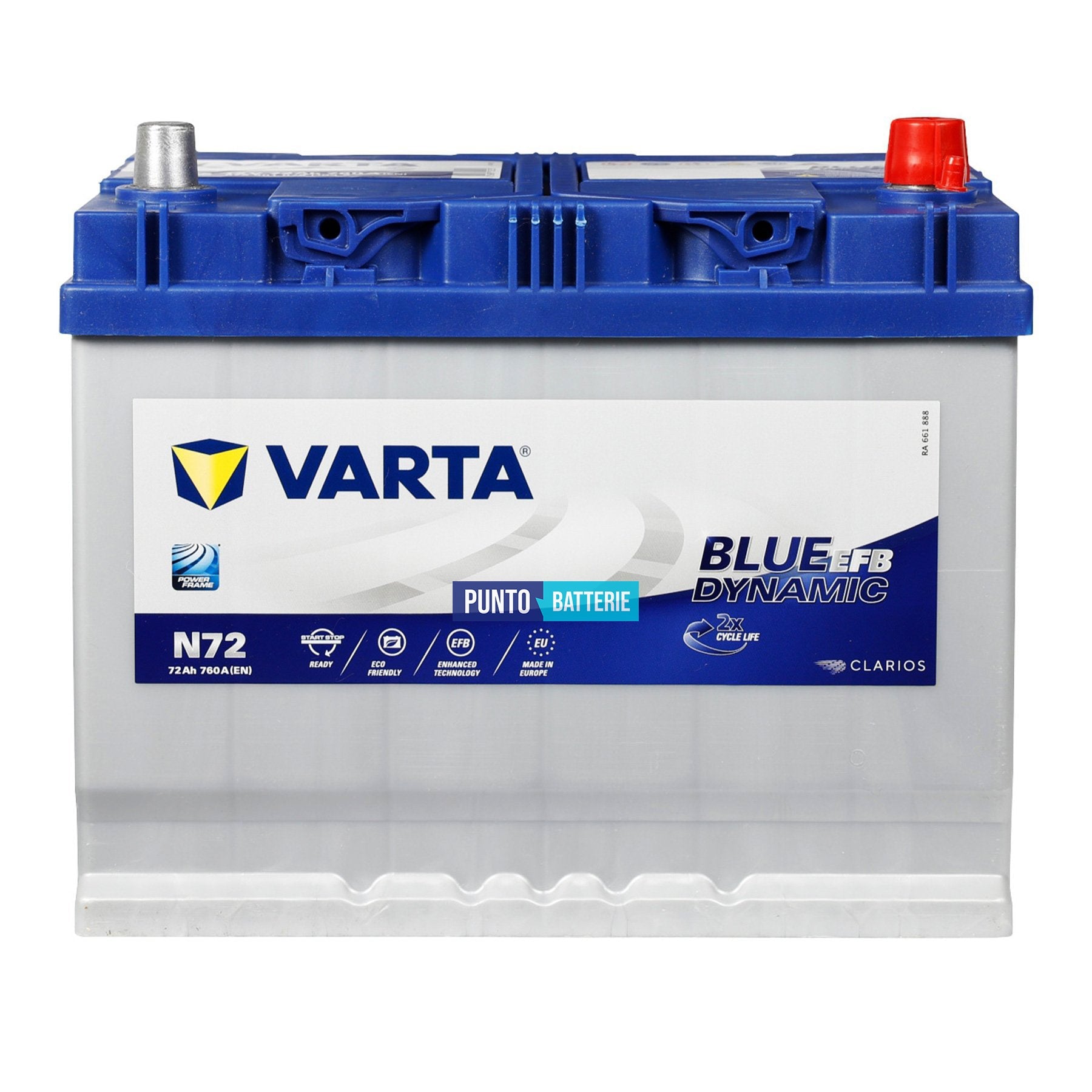 Batteria Varta 72Ah, 12V, 760A, 261x175x220mm, EFB