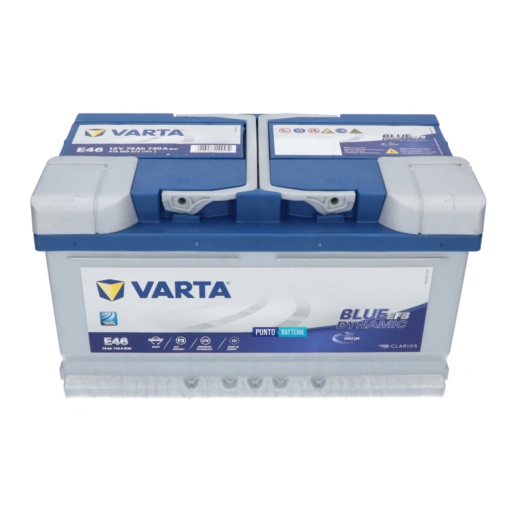 Batteria Varta 75Ah, 12V, 730A, 315x175x175mm, EFB