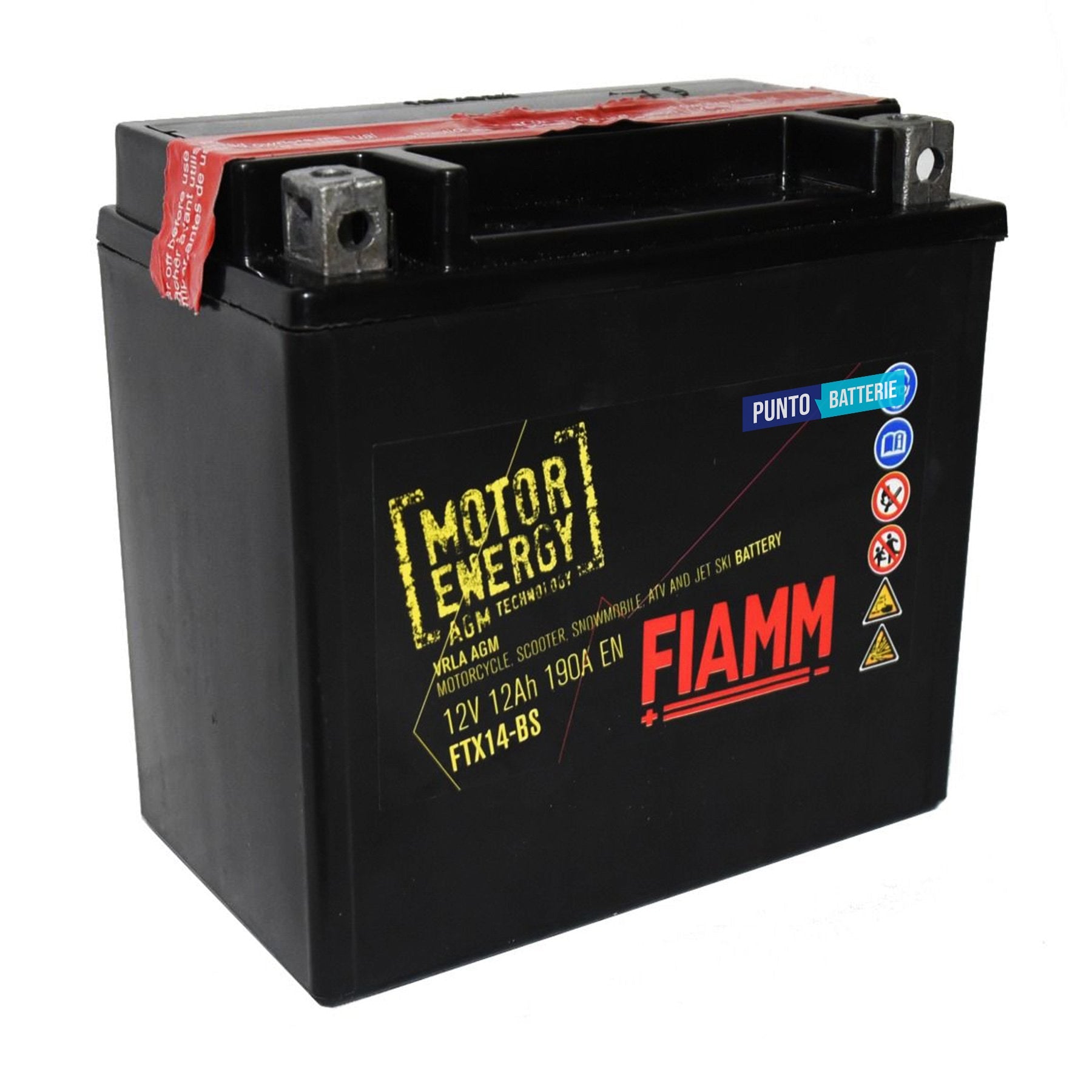 Batteria Fiamm 12Ah, 12V, 190A , 150x87x145mm