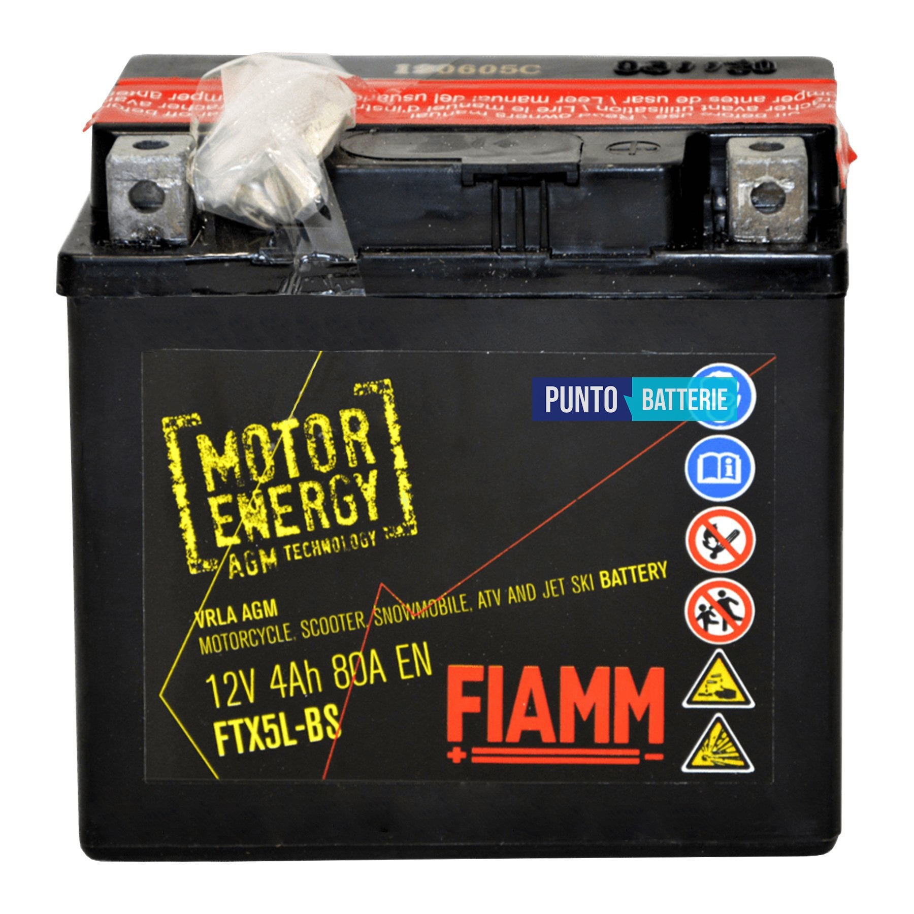 Batteria Fiamm 4Ah, 12V, 80A , 113x70x105mm