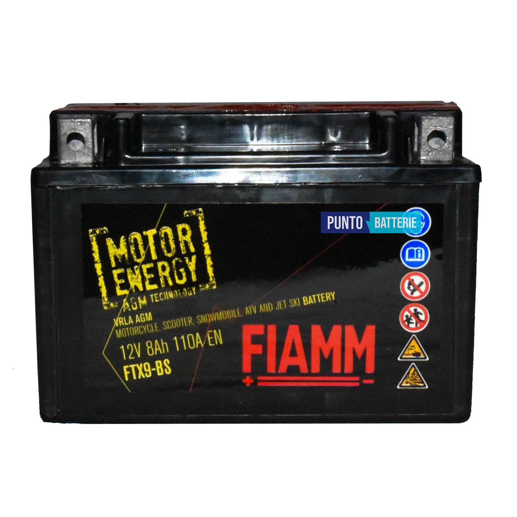 Batteria Fiamm 8Ah, 12V, 110A , 150x87x105mm