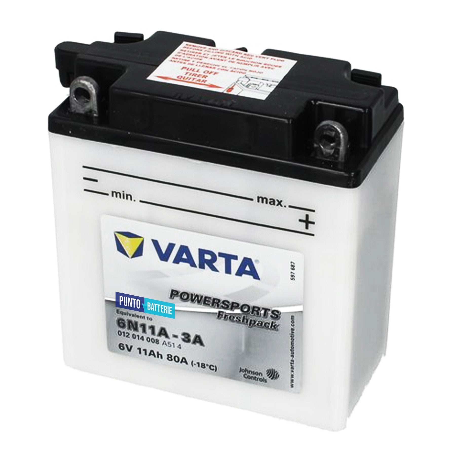 Batteria Varta 11Ah, 6V, 80A , 136x91x146mm