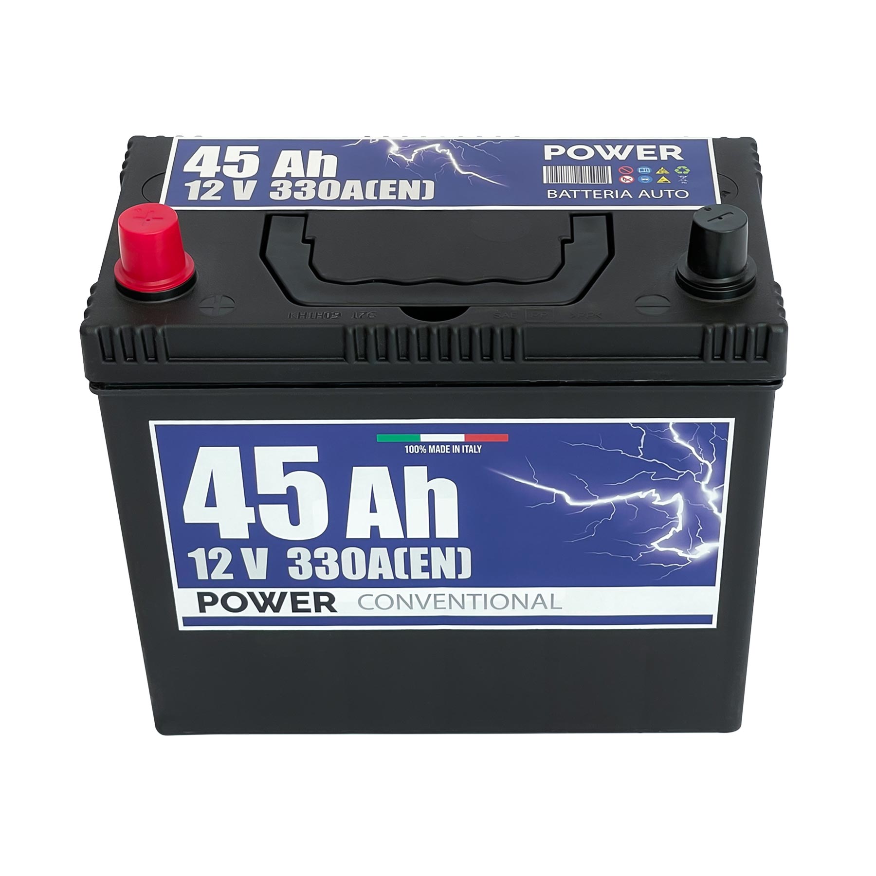 Batteria auto 45ah, 330a, 12v