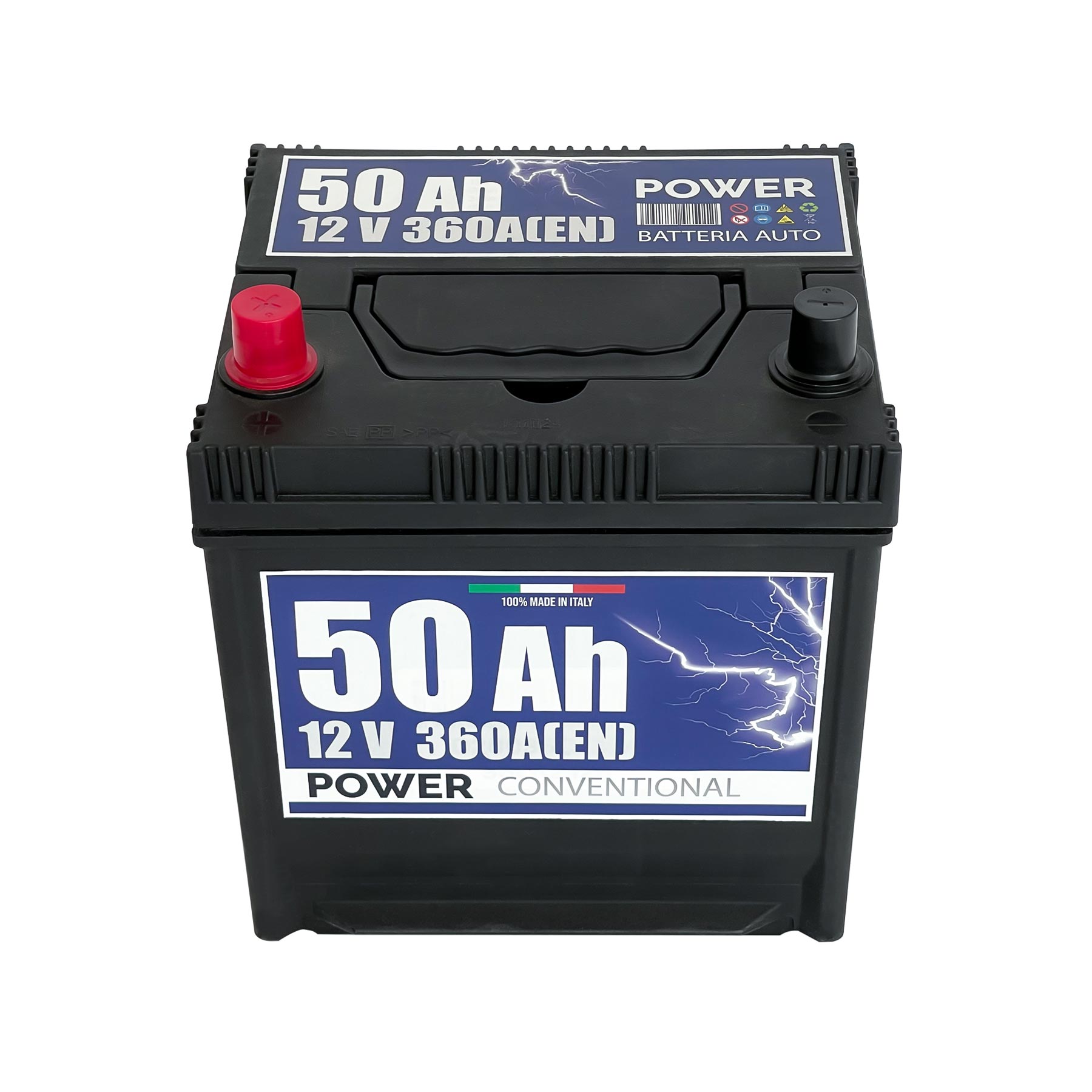 Batteria auto 50ah, 360a, 12v