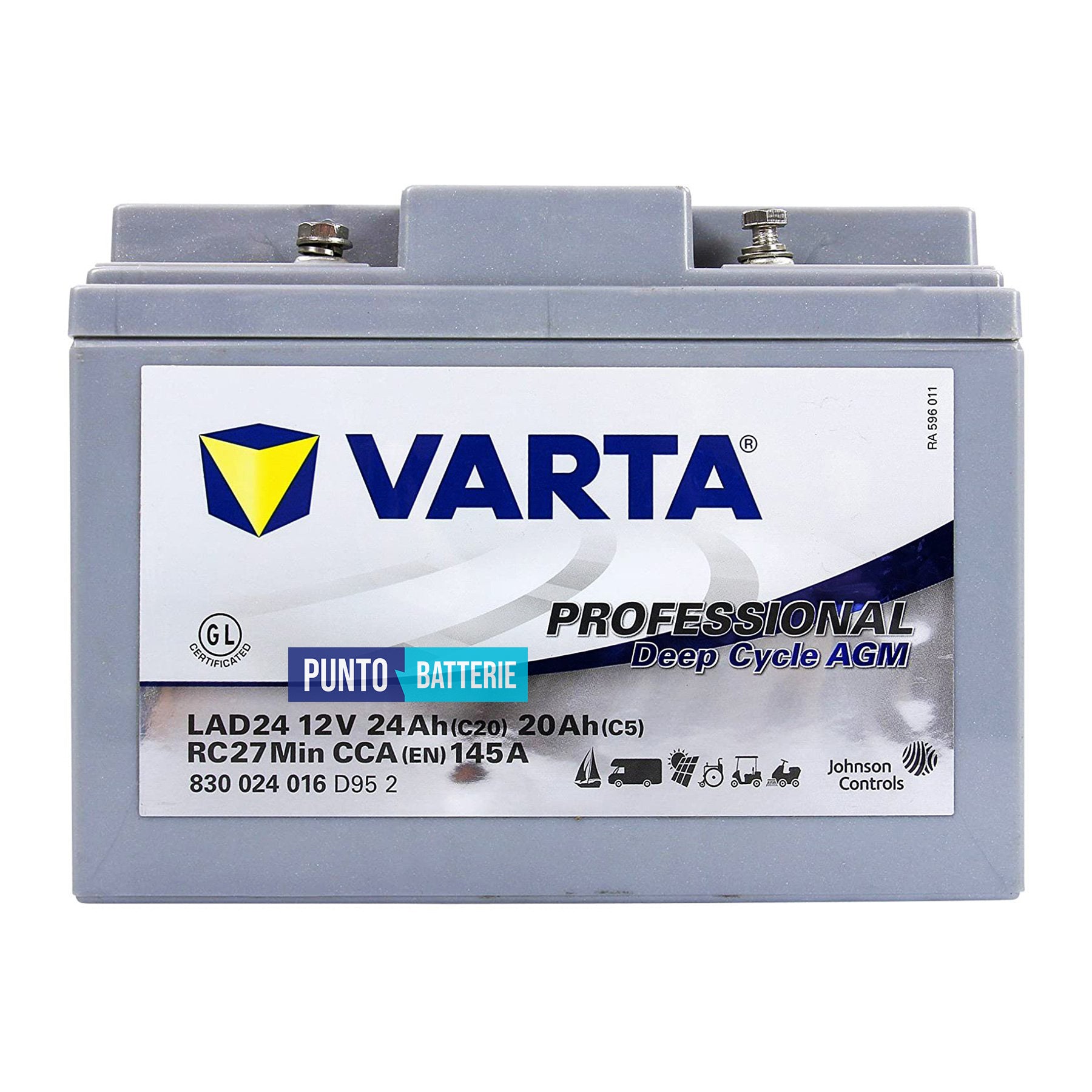 Batteria Varta 24Ah, 12V, 165x176x125mm