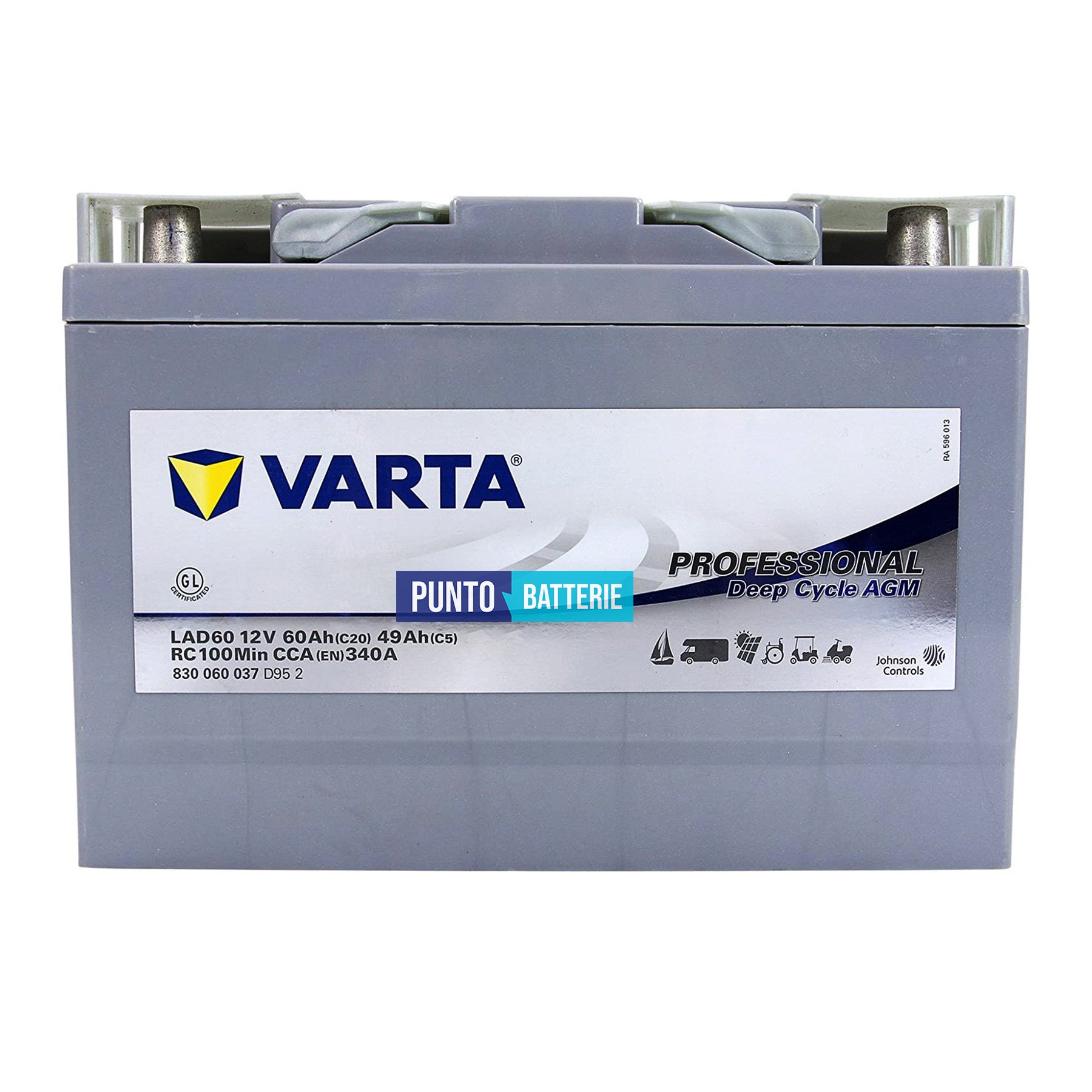 Batteria Varta 60Ah, 12V, 265x166x188mm