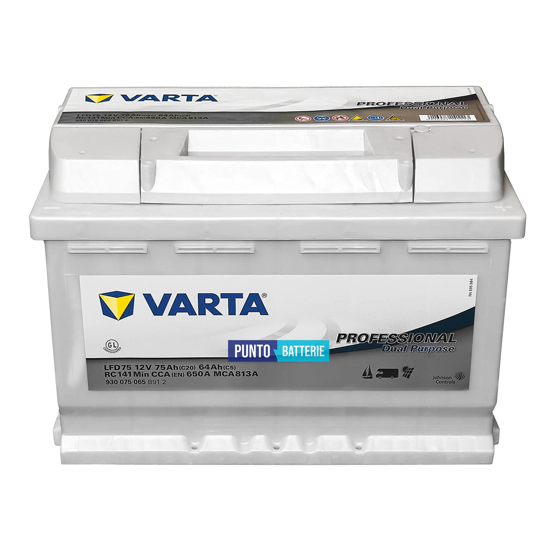 Batteria Varta 75Ah, 12V, 278x175x190mm