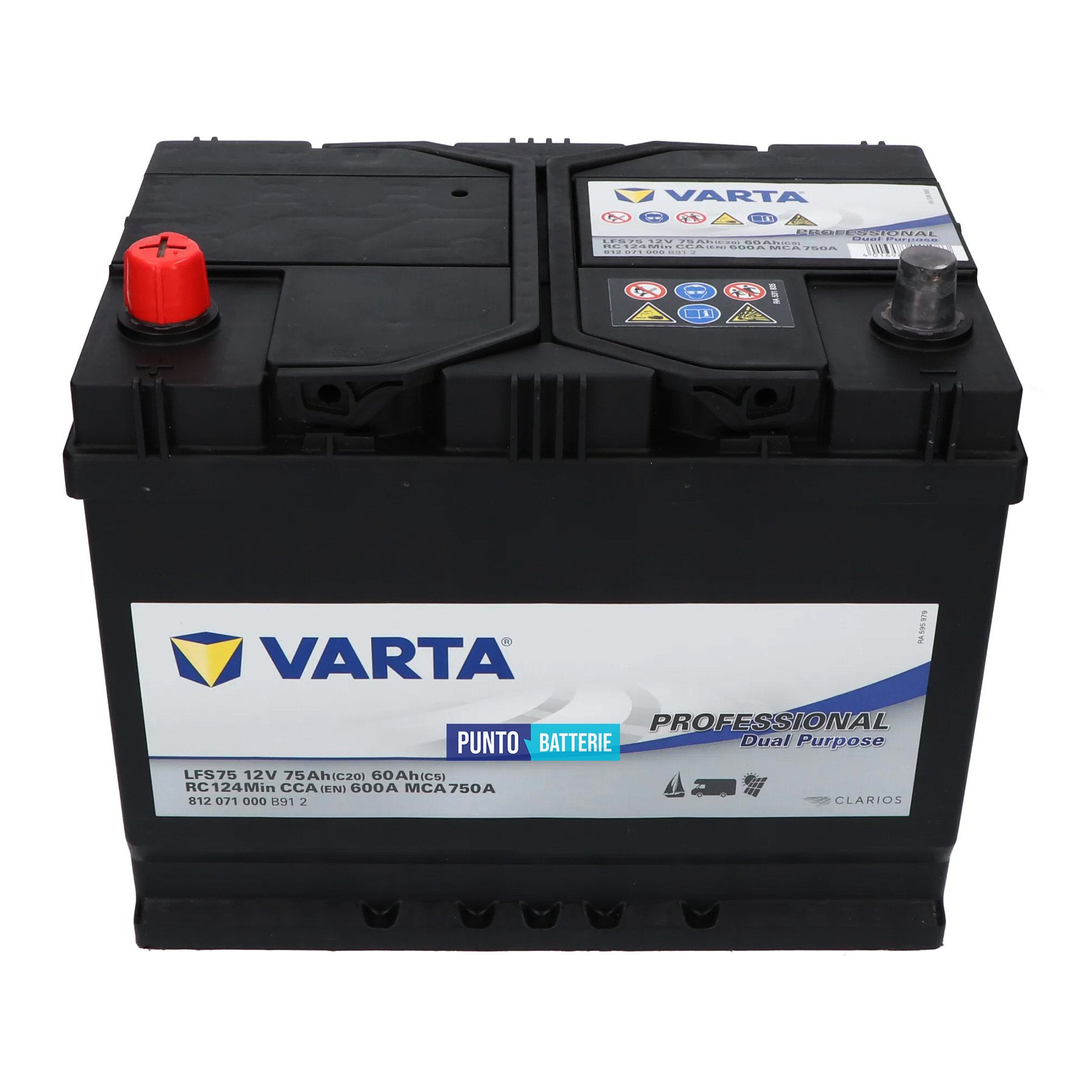 Batteria Varta 75Ah, 12V, 260x175x225mm