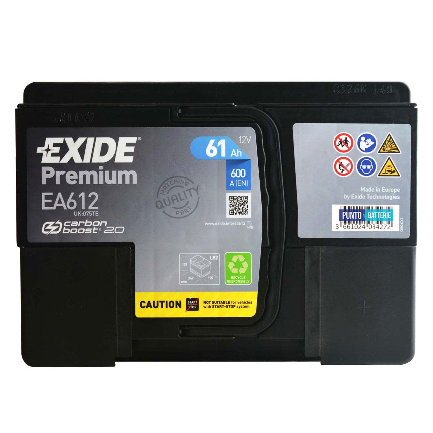 Batteria Exide EA612 Premium