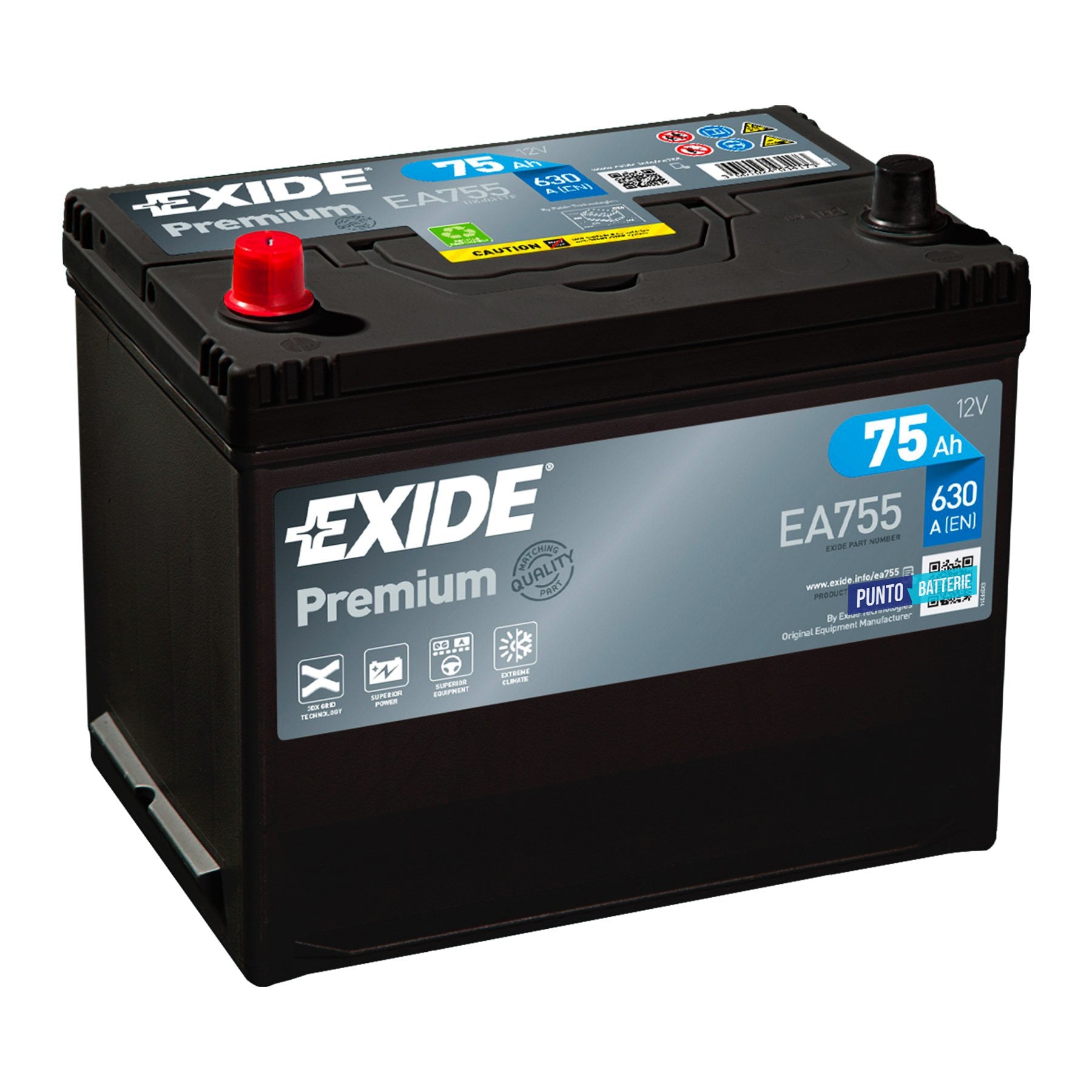 Batteria Exide EA755 Premium